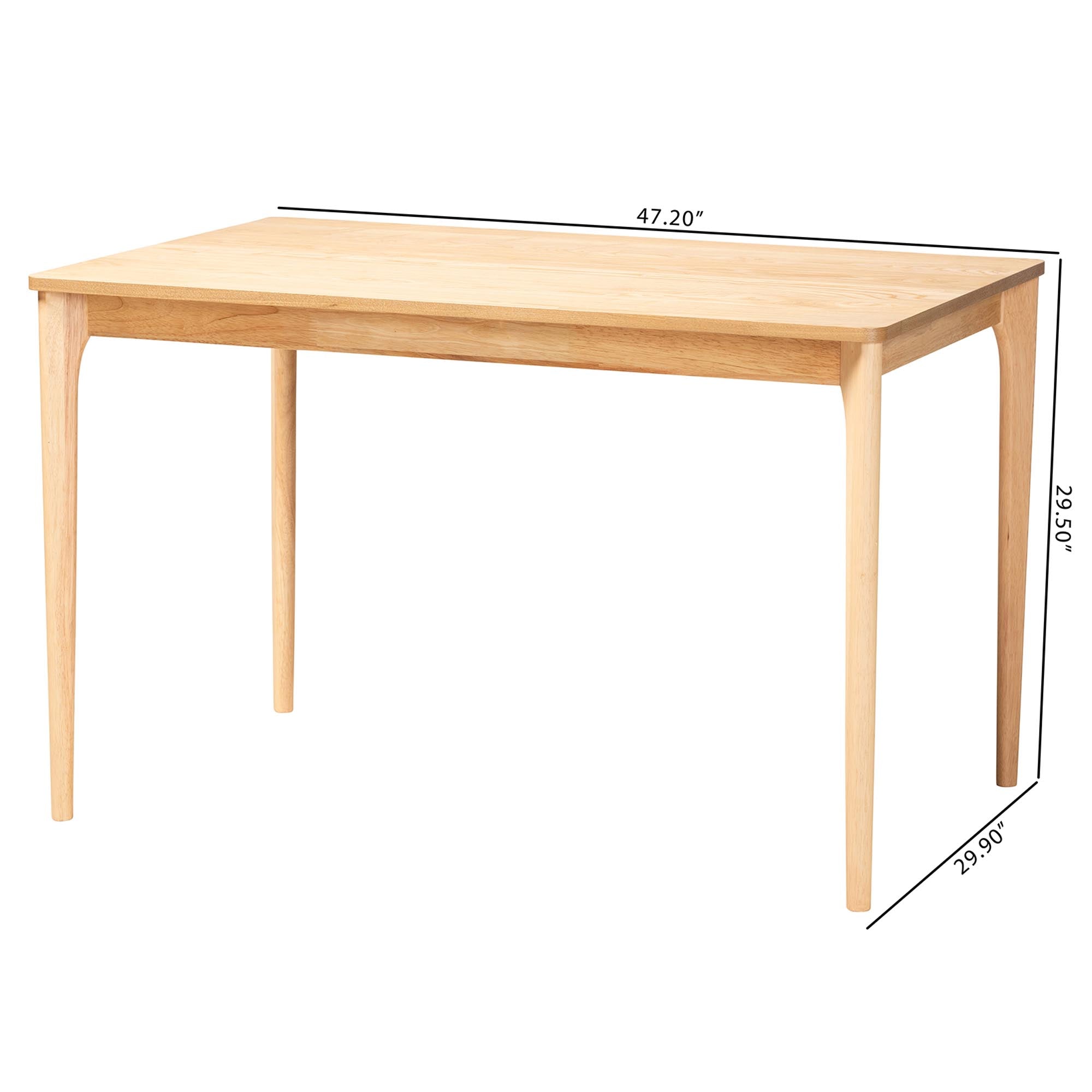 Baxton Studio Sherwin Mid-Century Modern Natural Oak Finished Wood Dining Table