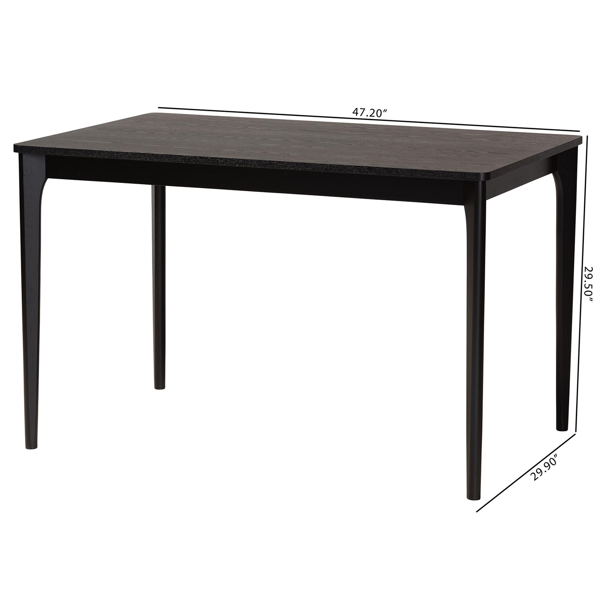 Baxton Studio Sherwin Mid-Century Modern Black Finished Wood Dining Table
