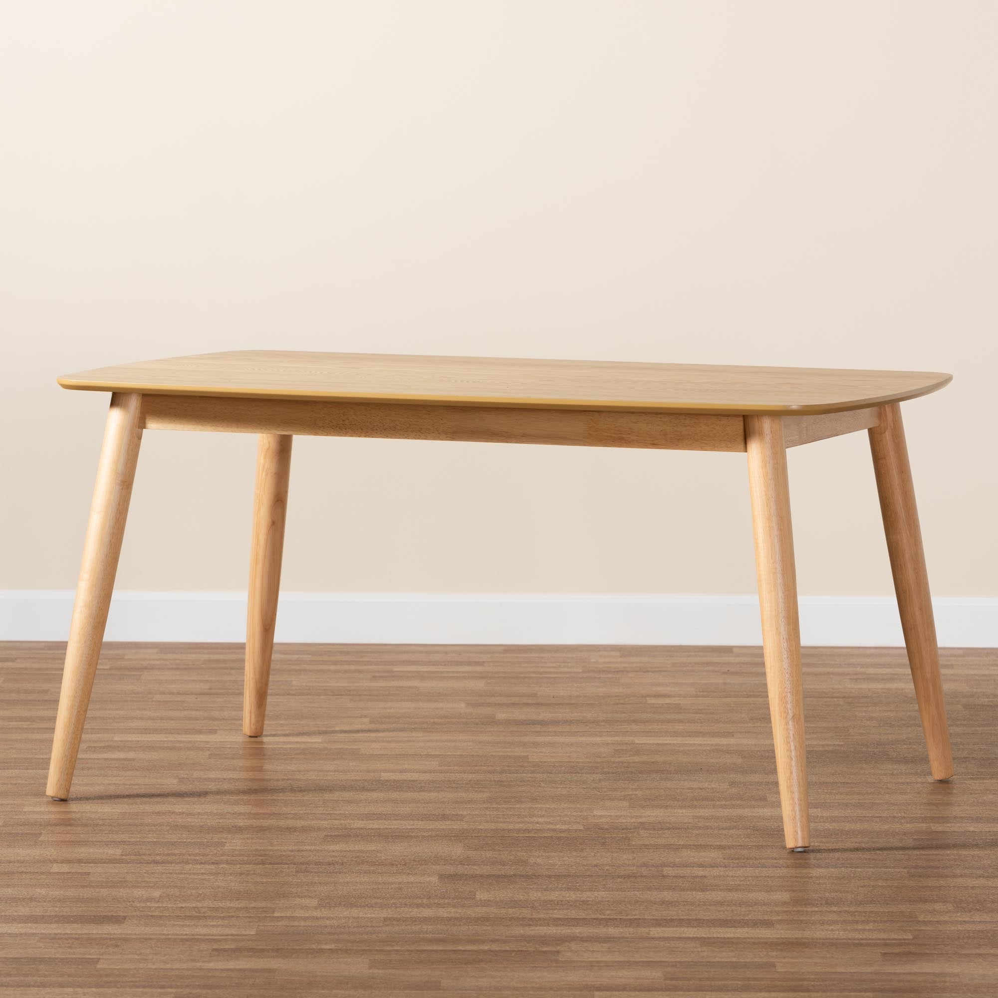 Baxton Studio Flora Mid-Century Modern Natural Oak Finished Wood Dining Table