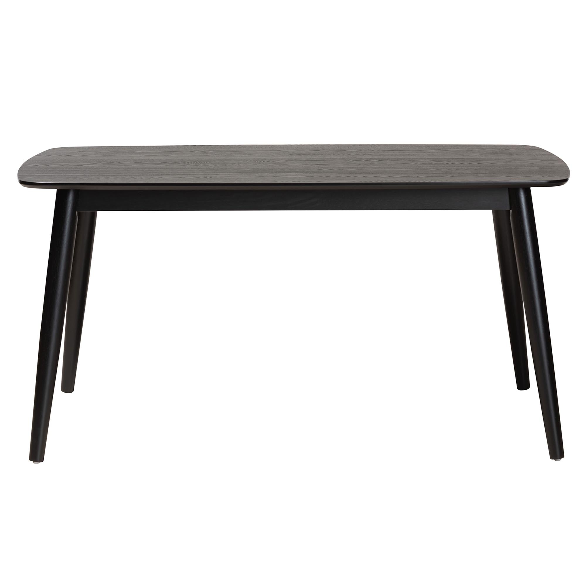 Baxton Studio Flora Mid-Century Modern Black Finished Wood Dining Table