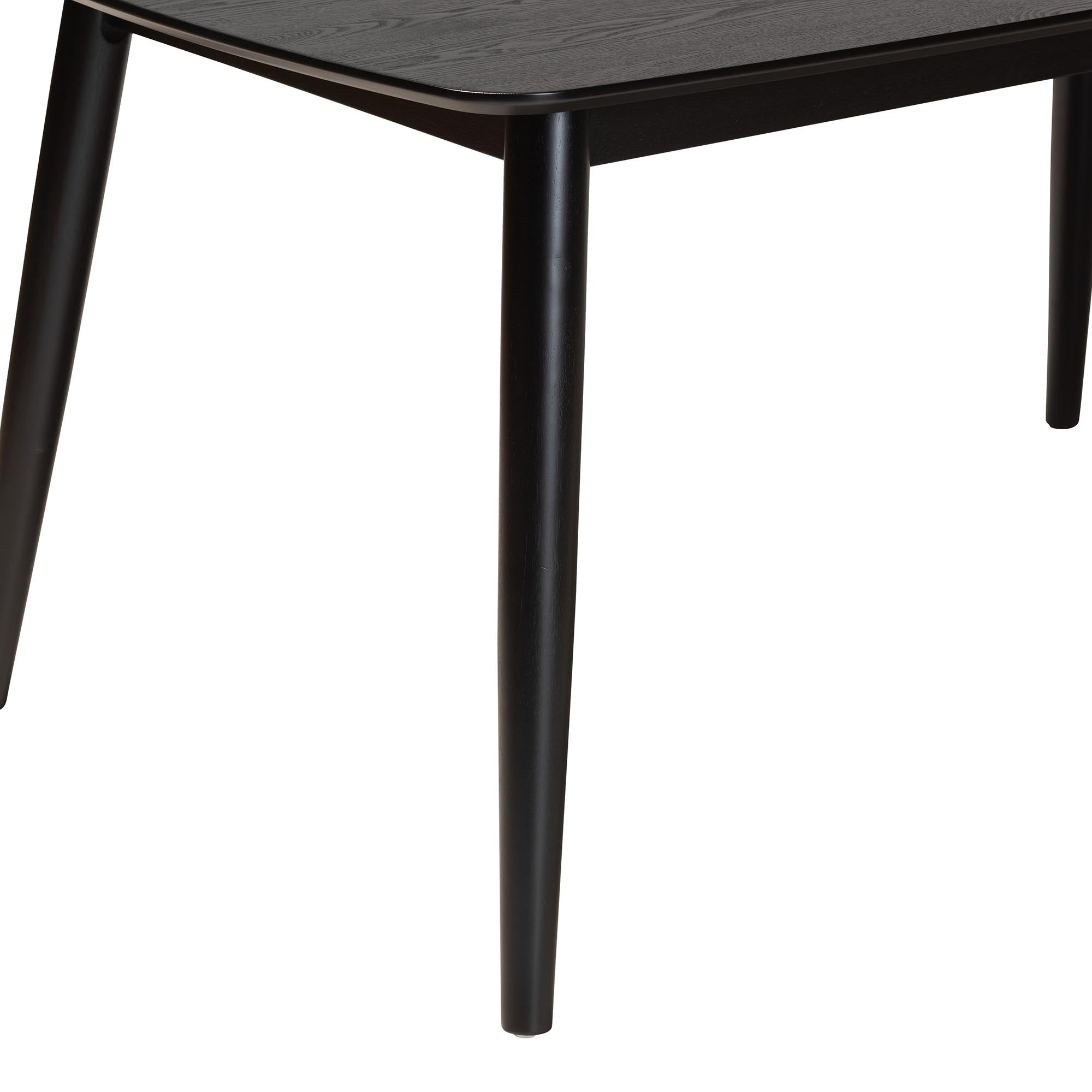 Baxton Studio Flora Mid-Century Modern Black Finished Wood Dining Table