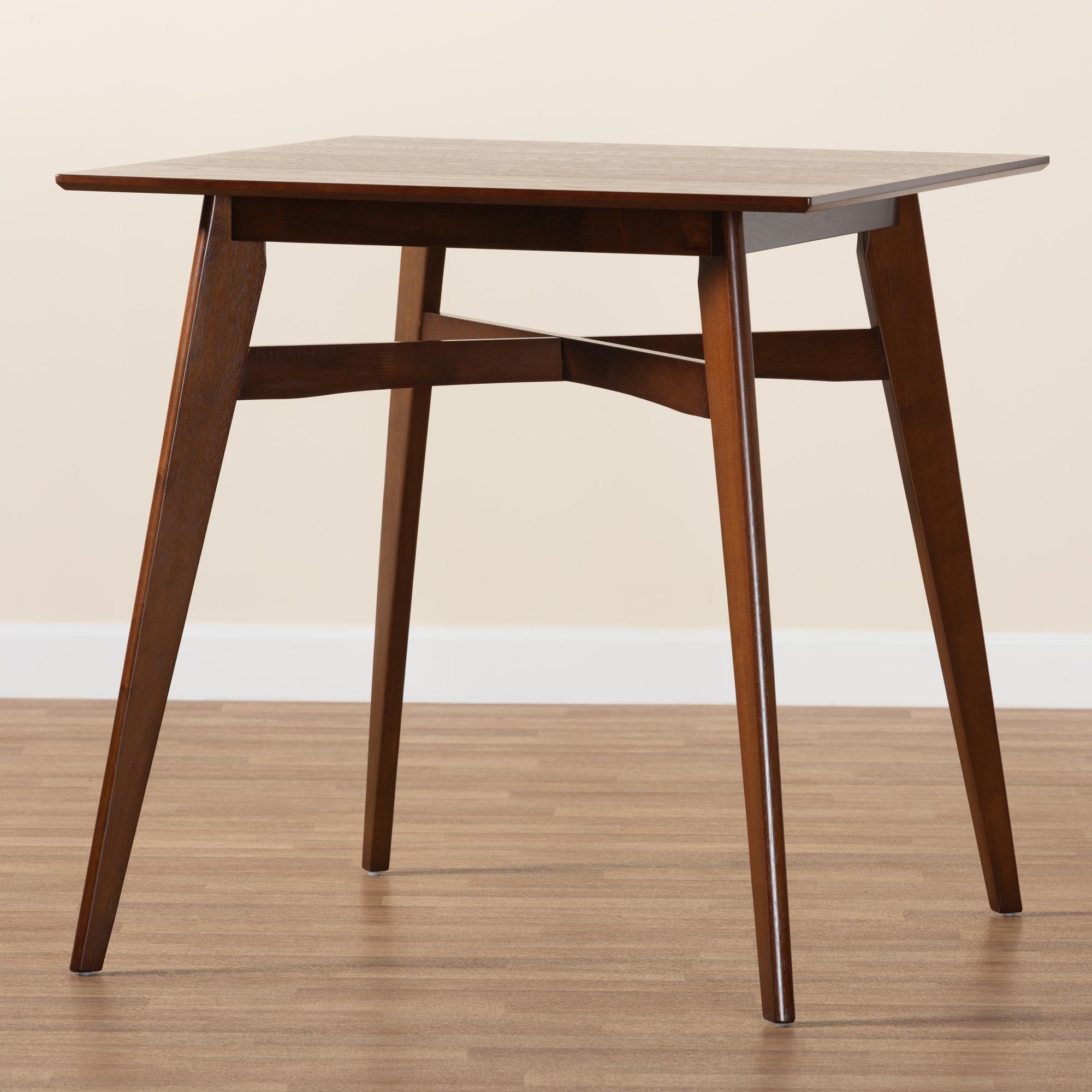 Baxton Studio Leena Mid-Century Modern Walnut Brown Finished Wood Counter Height Pub Table
