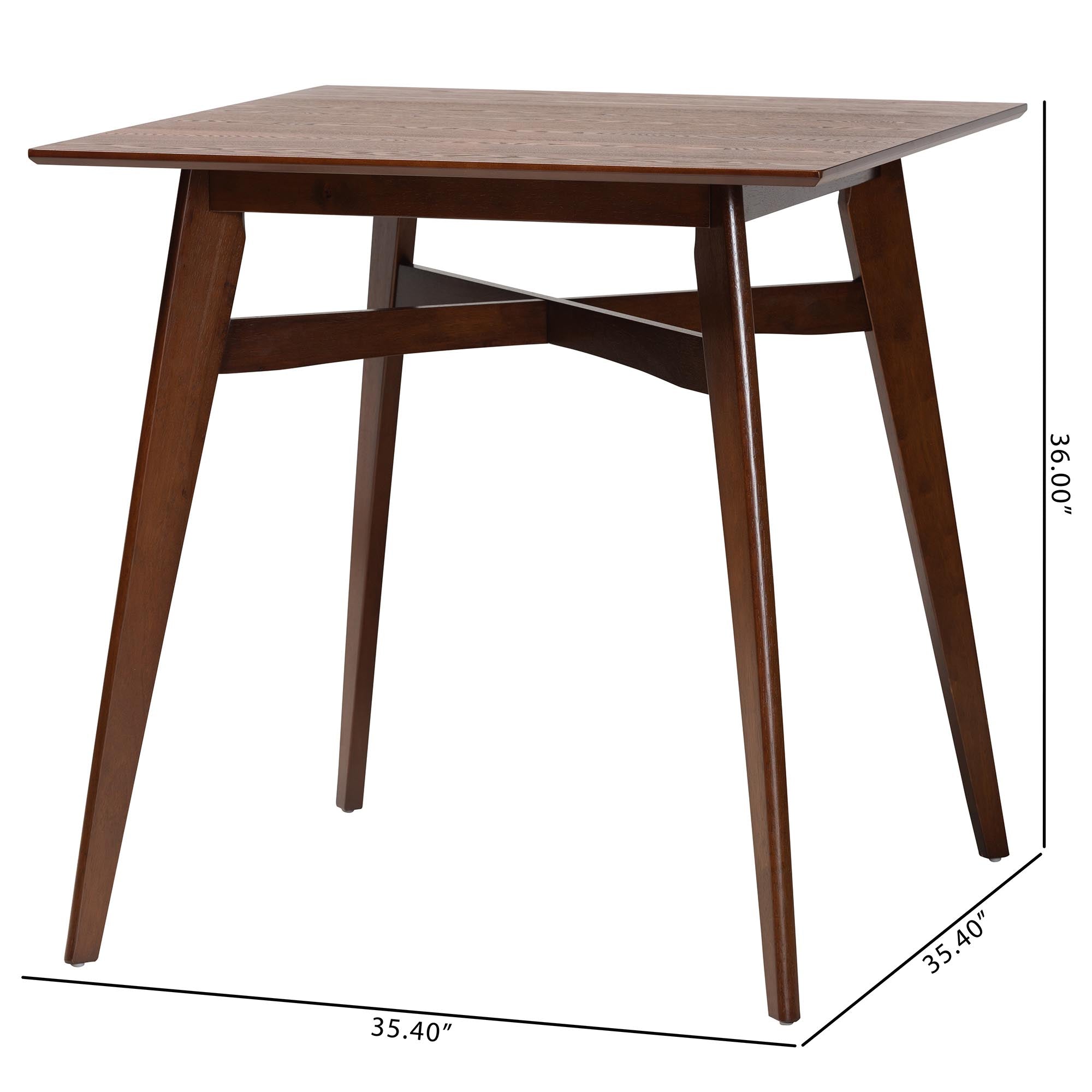 Baxton Studio Leena Mid-Century Modern Walnut Brown Finished Wood Counter Height Pub Table