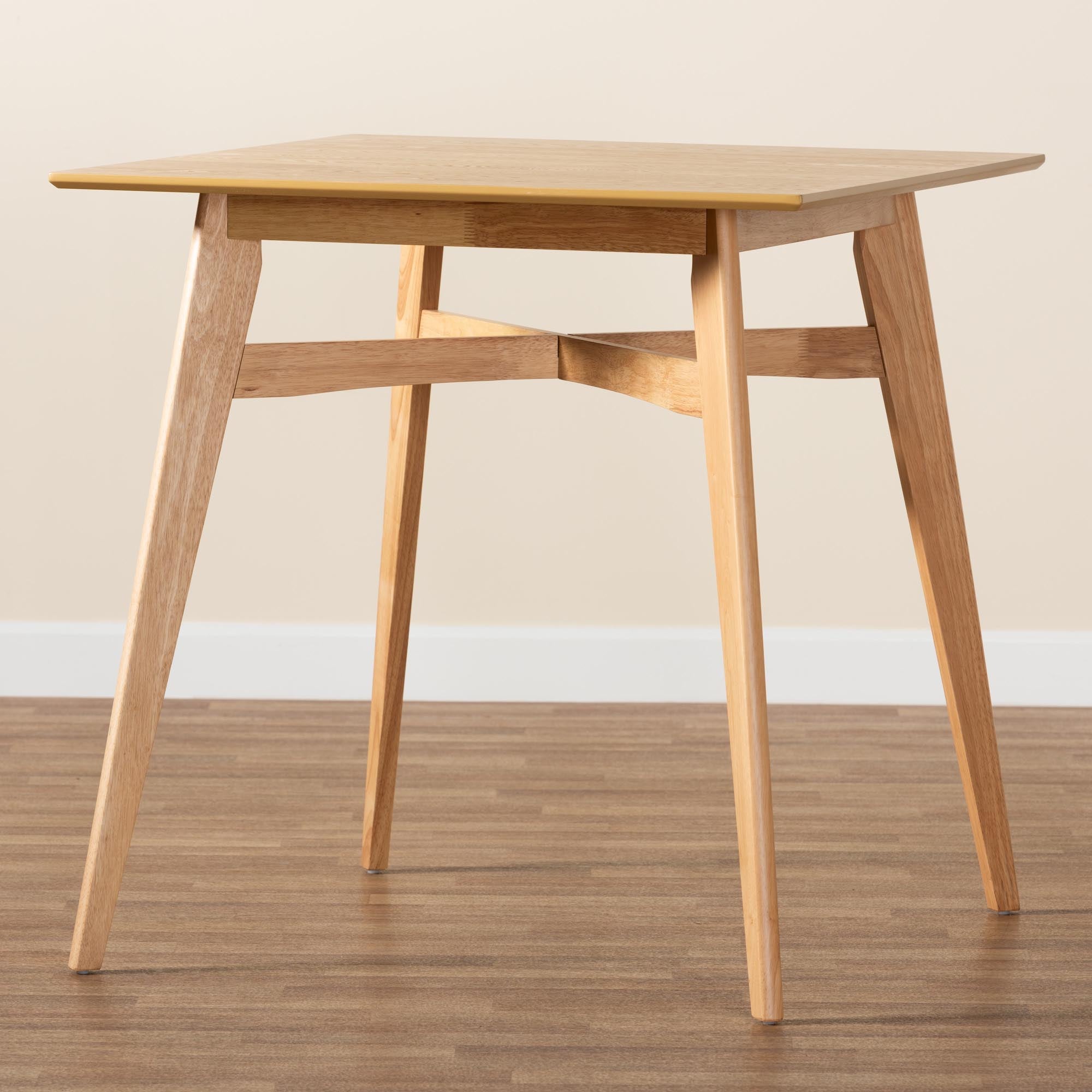 Baxton Studio Leena Mid-Century Modern Natural Oak Finished Wood Counter Height Pub Table
