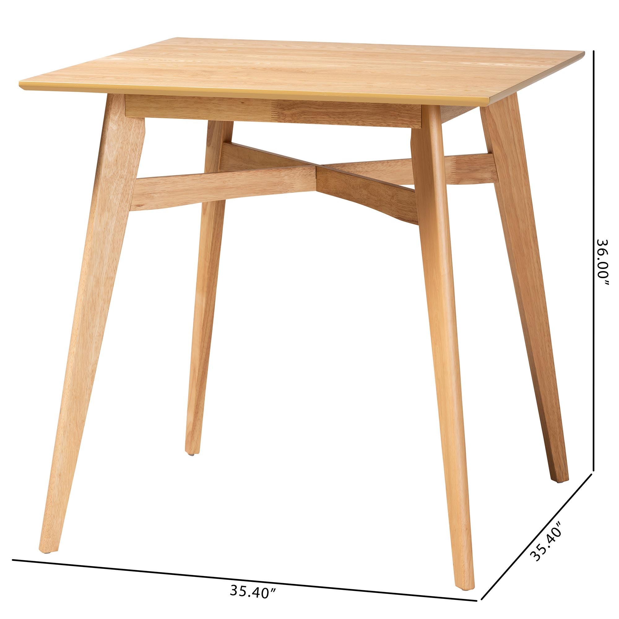 Baxton Studio Leena Mid-Century Modern Natural Oak Finished Wood Counter Height Pub Table