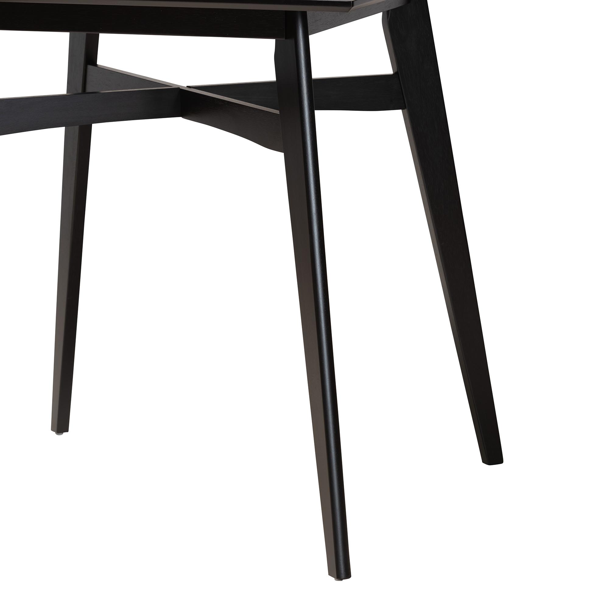 Baxton Studio Leena Mid-Century Modern Black Finished Wood Counter Height Pub Table