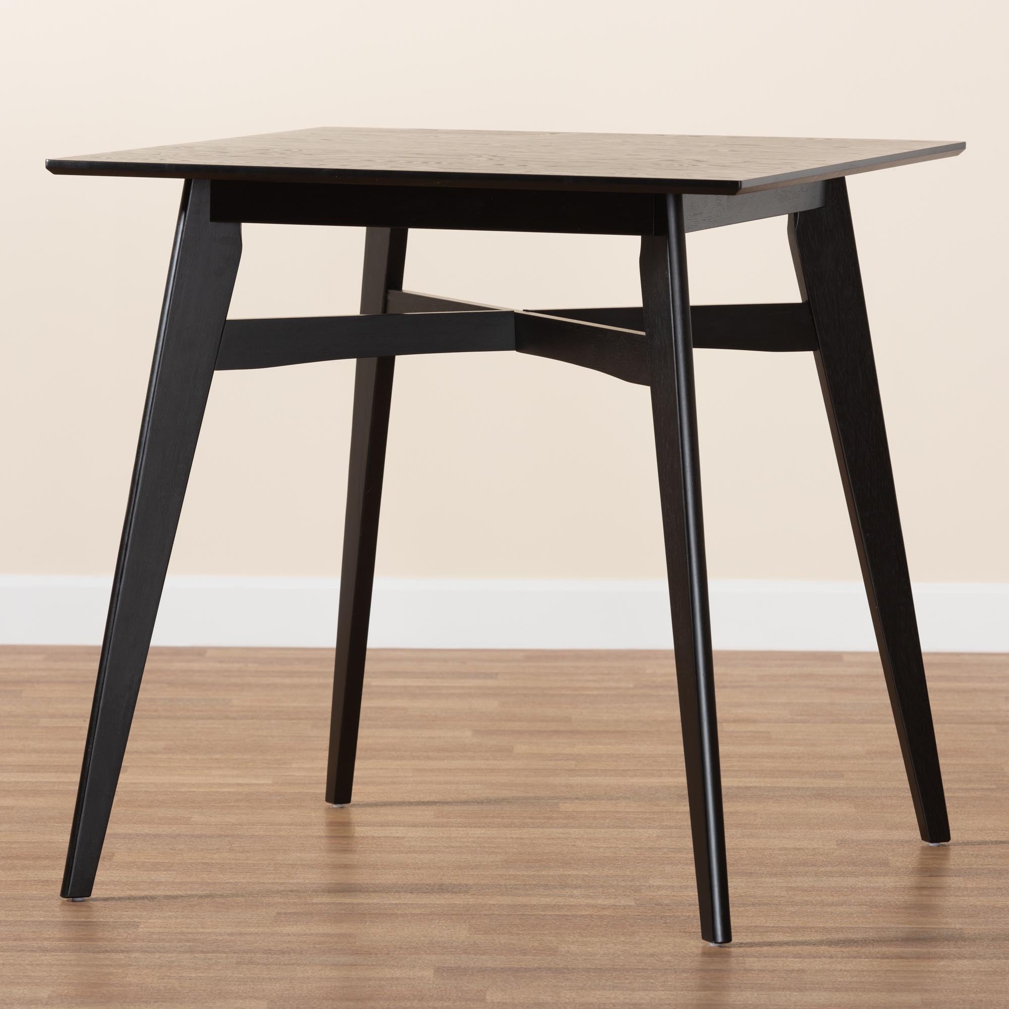 Baxton Studio Leena Mid-Century Modern Black Finished Wood Counter Height Pub Table