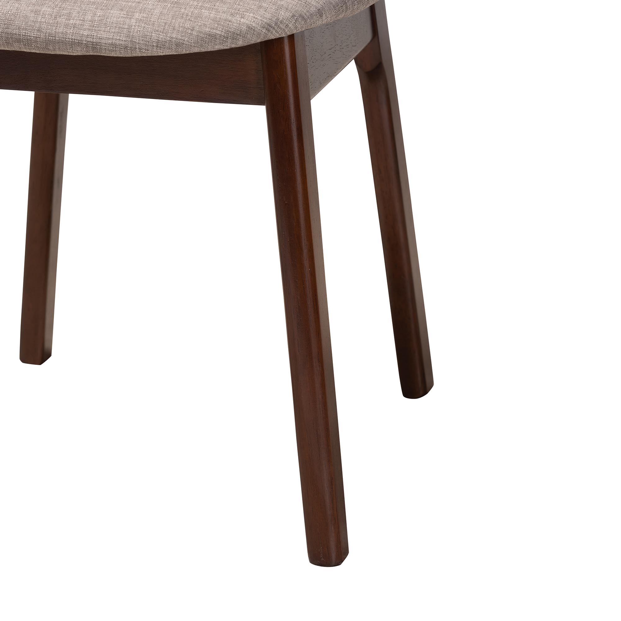 Baxton Studio Darrion Mid-Century Modern Grey Fabric and Walnut Brown Finished Wood 7-Piece Dining Set