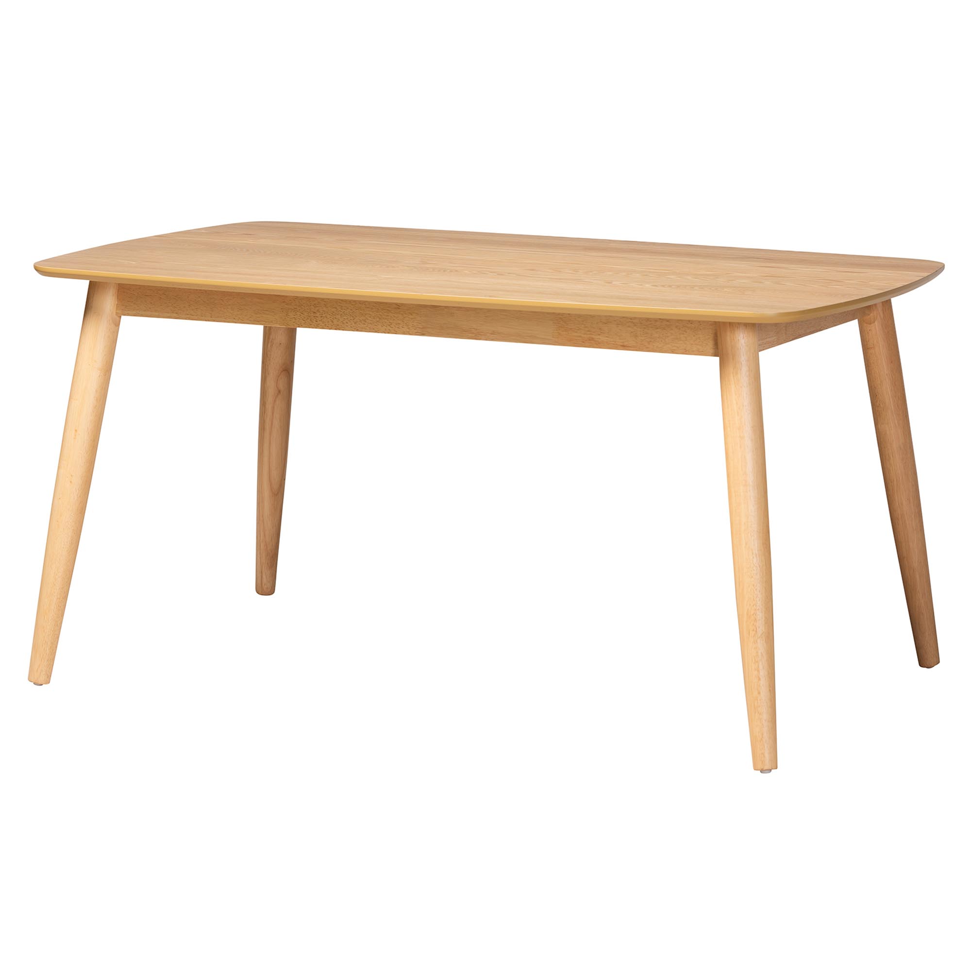 Baxton Studio Dannon Mid-Century Modern Grey Fabric and Natural Oak Finished Wood 7-Piece Dining Set