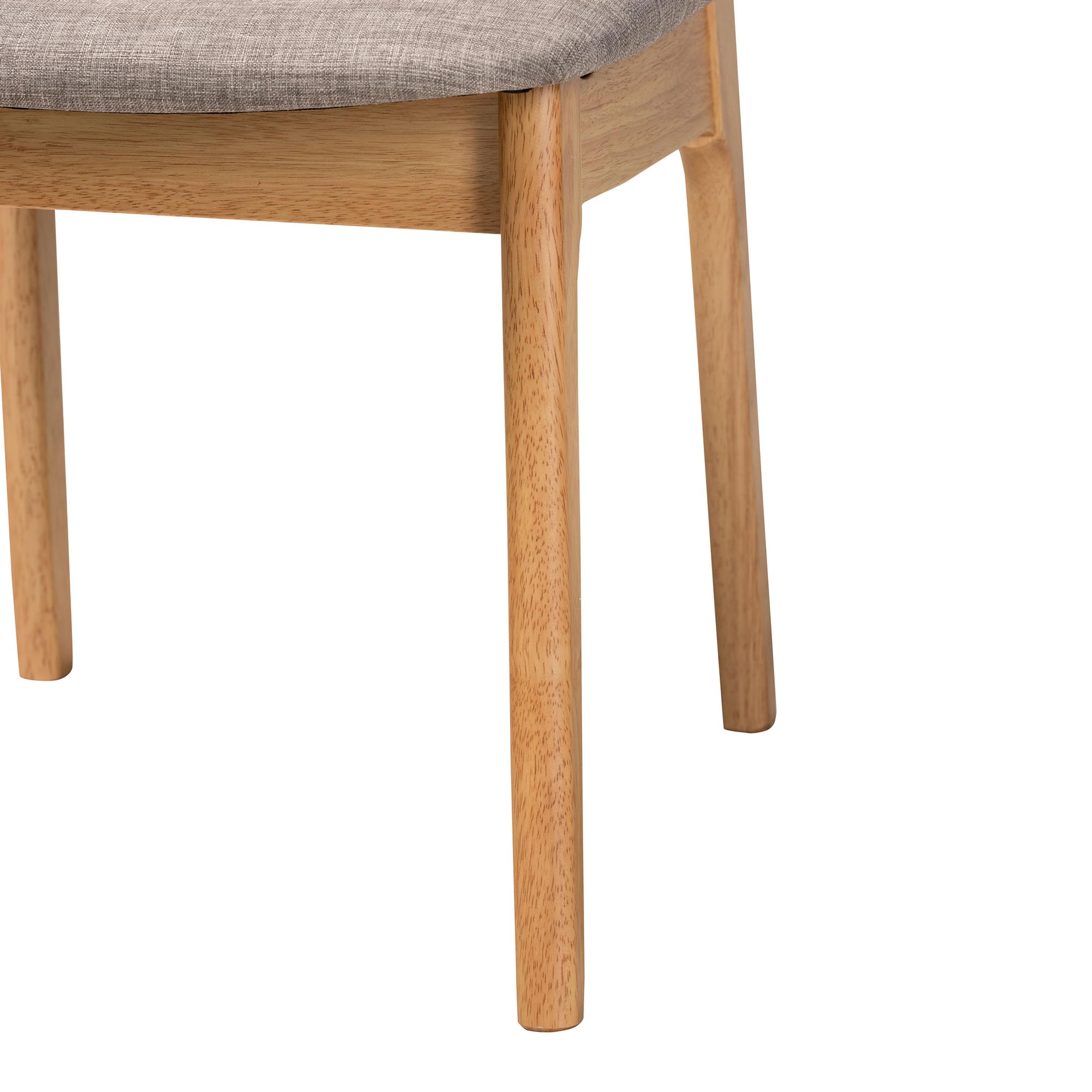 Baxton Studio Dannon Mid-Century Modern Grey Fabric and Ntural Oak Finished Wood 2-Piece Dining Chair Set