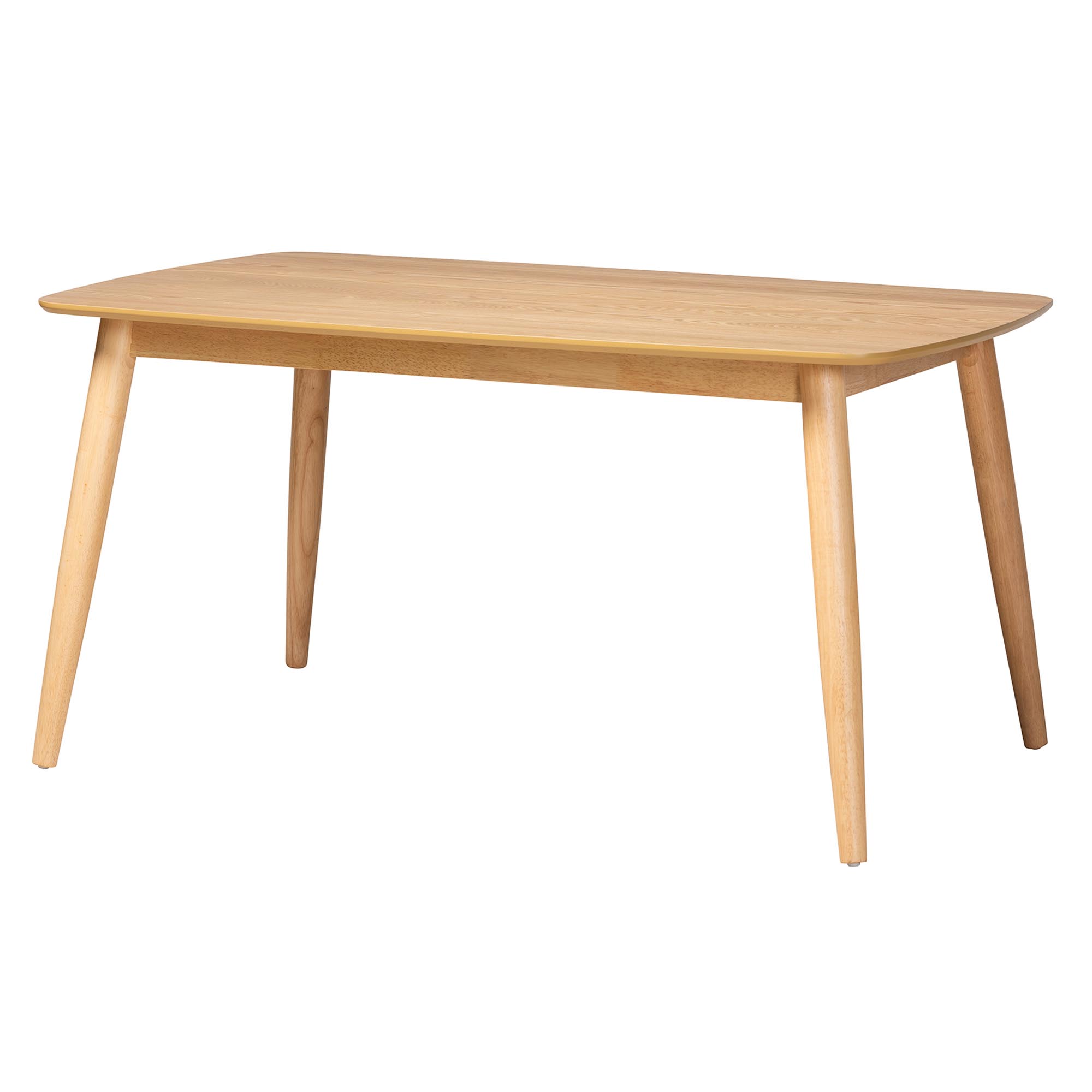 Baxton Studio Dannell Mid-Century Modern Grey Fabric and Natural Oak Finished Wood 7-Piece Dining Set