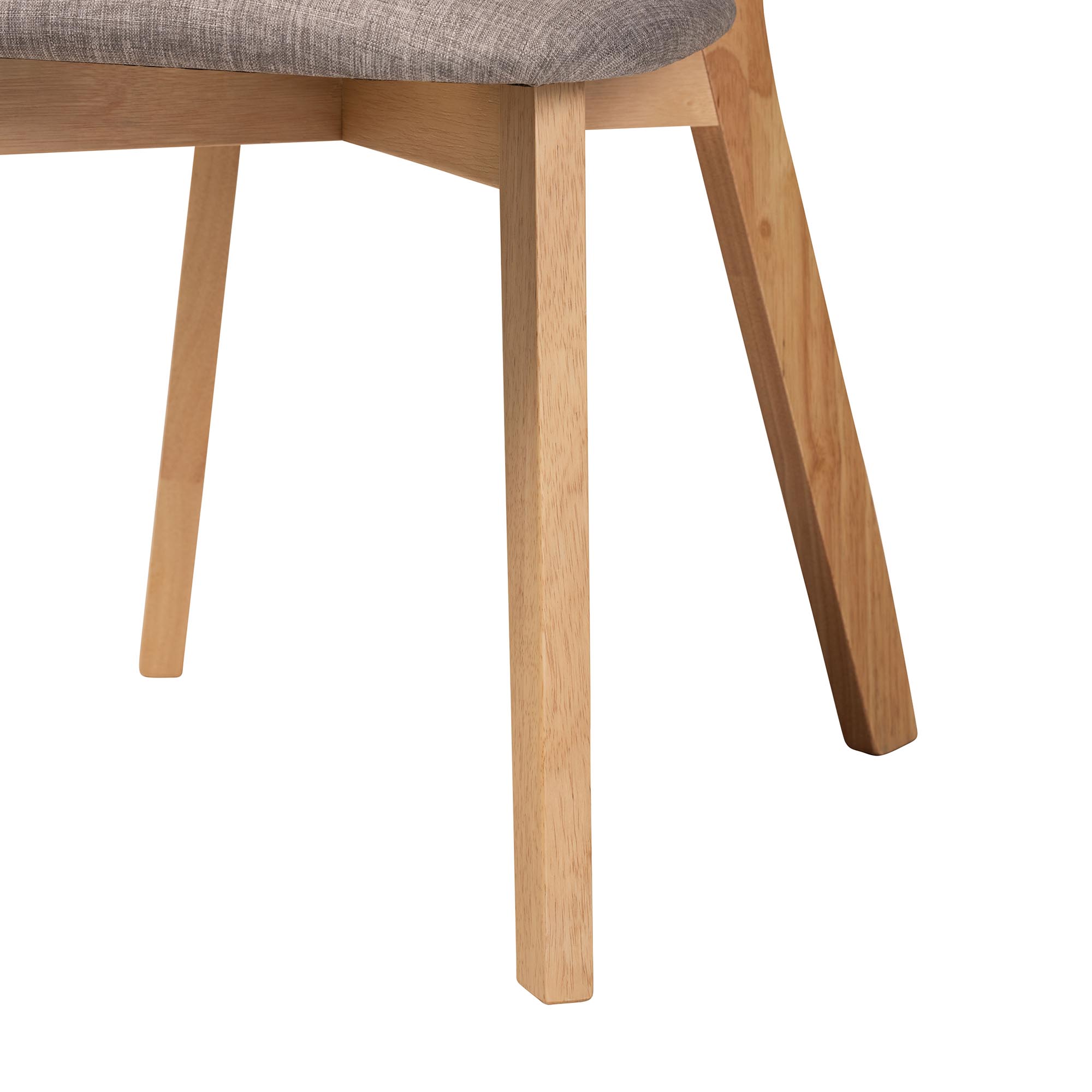 Baxton Studio Dannell Mid-Century Modern Grey Fabric and Natural Oak Finished Wood 2-Piece Dining Chair Set