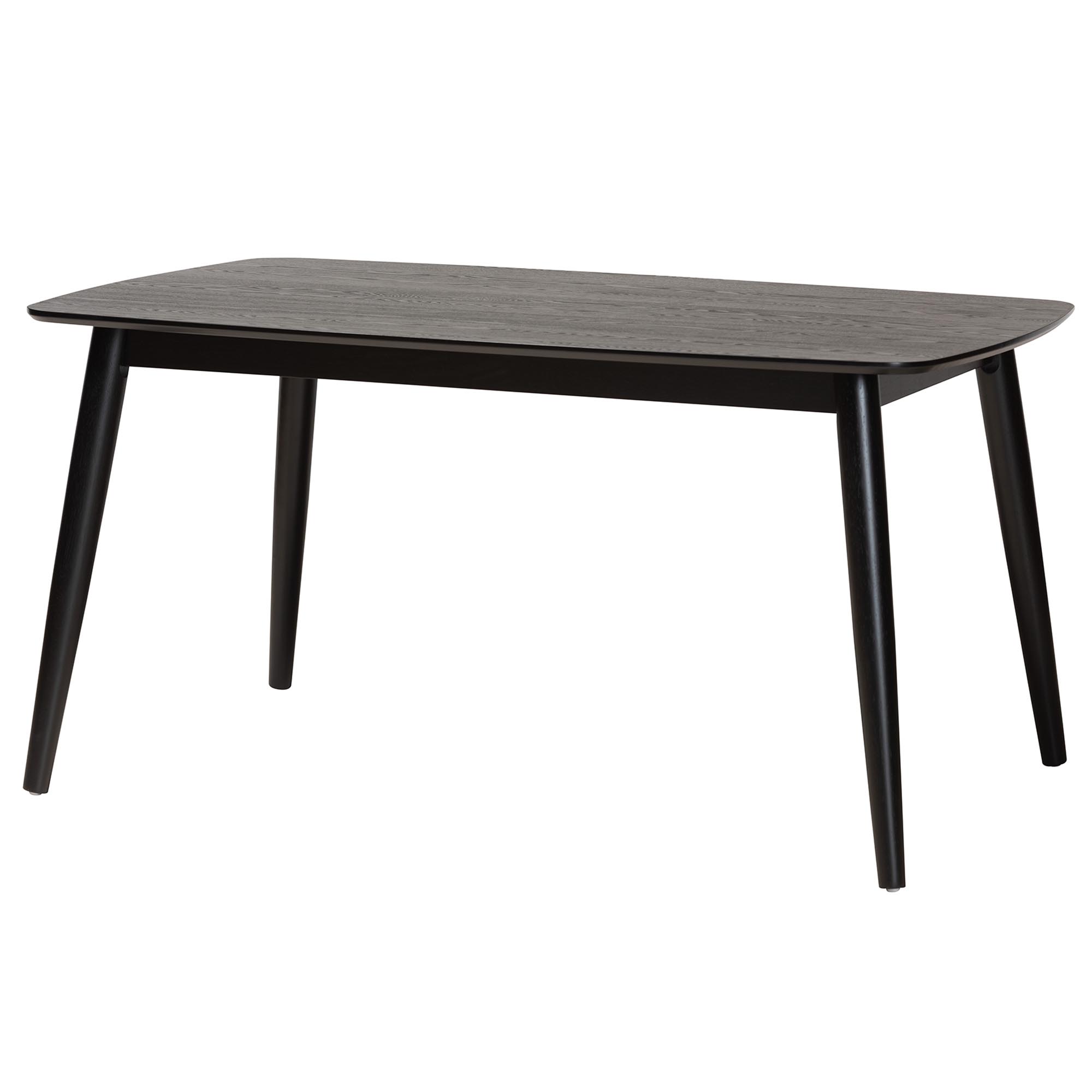 Baxton Studio Dannon Mid-Century Modern Cream Fabric and Black Finished Wood 7-Piece Dining Set