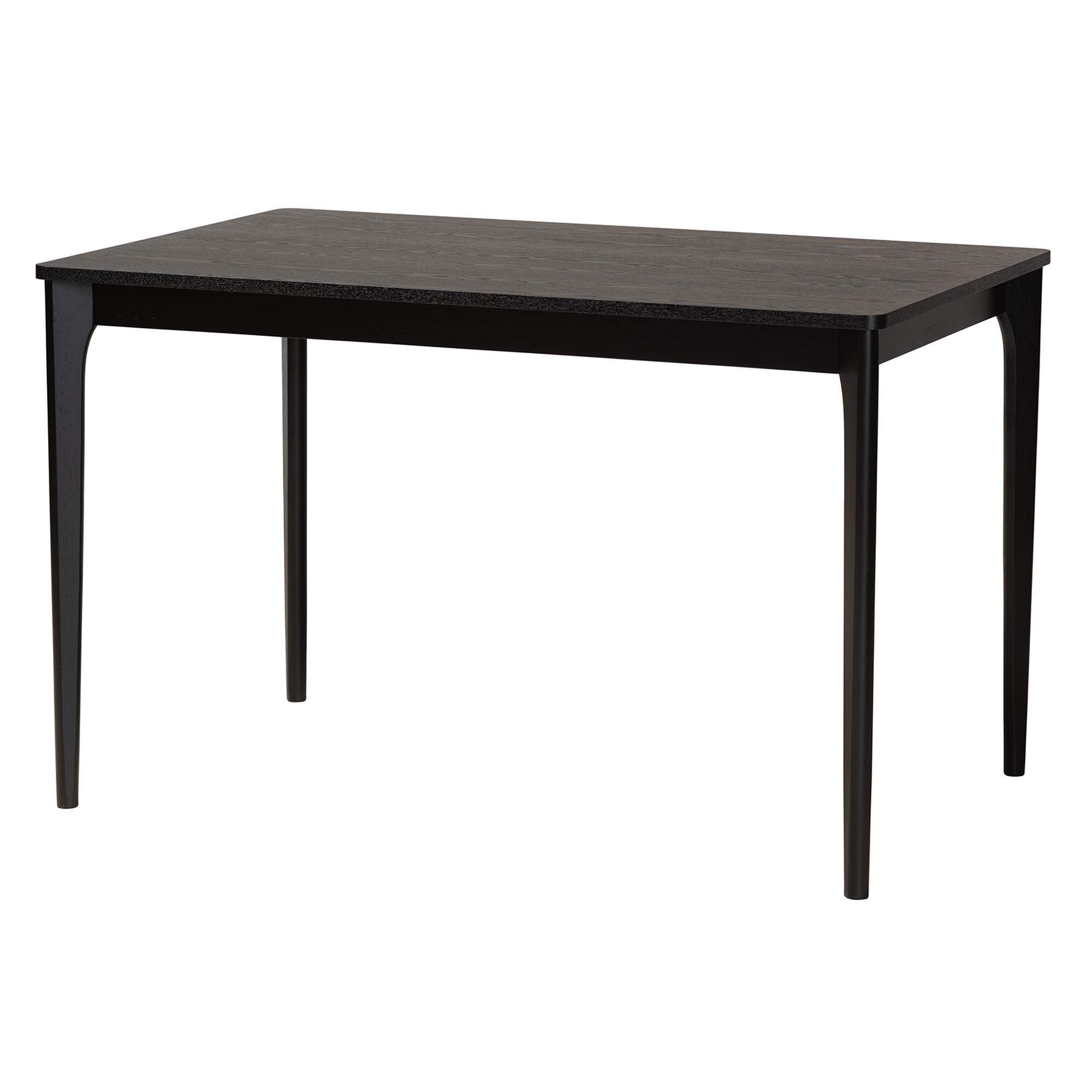 Baxton Studio Tarana Mid-Century Modern Cream Fabric and Black Finished Wood 5-Piece Dining Set