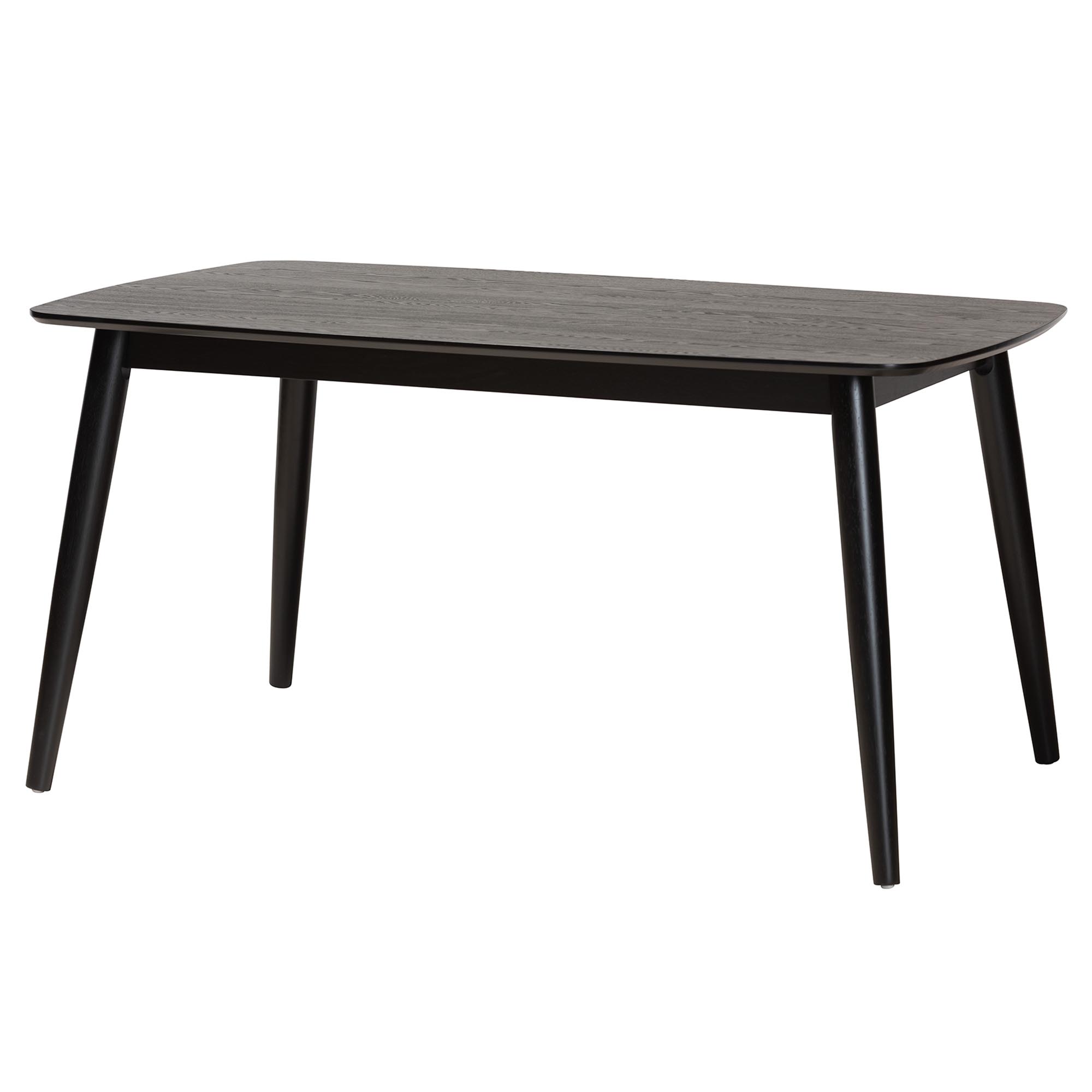 Baxton Studio Tarana Mid-Century Modern Cream Fabric and Black Finished Wood 7-Piece Dining Set
