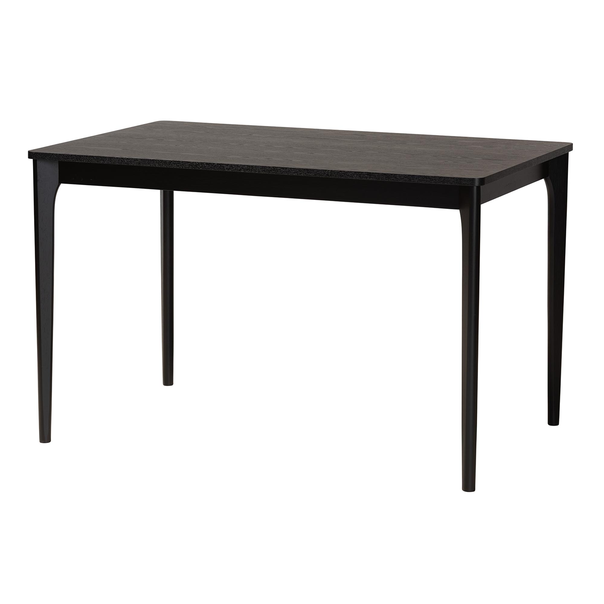 Baxton Studio Dannell Mid-Century Modern Cream Fabric and Black Finished Wood 5-Piece Dining Set