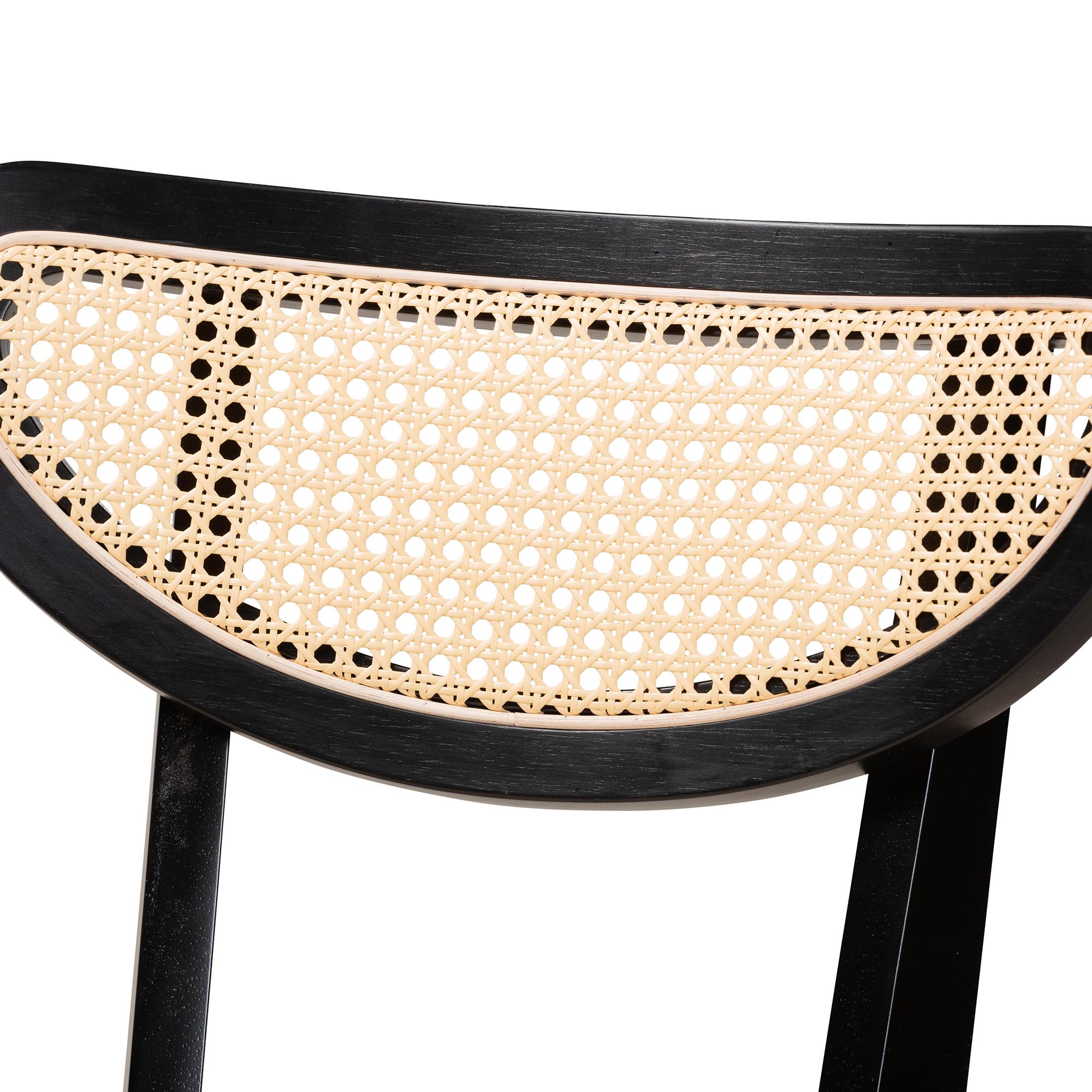 Baxton Studio Dannell Mid-Century Modern Cream Fabric and Black Finished Wood 5-Piece Dining Set