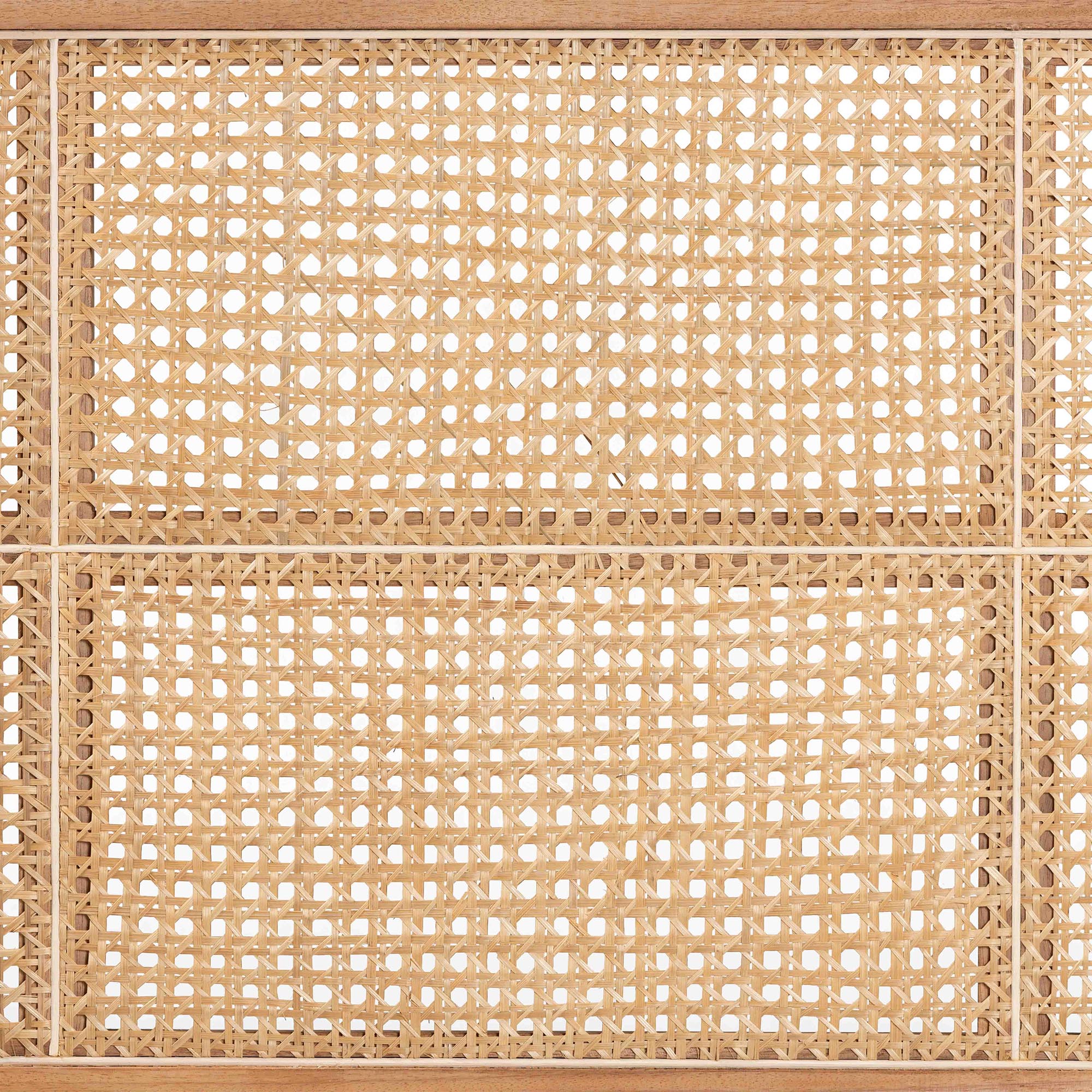 bali & pari Lainer Modern Bohemian Natural Brown Finished Bayur Wood and Bamboo Queen Size Headboard