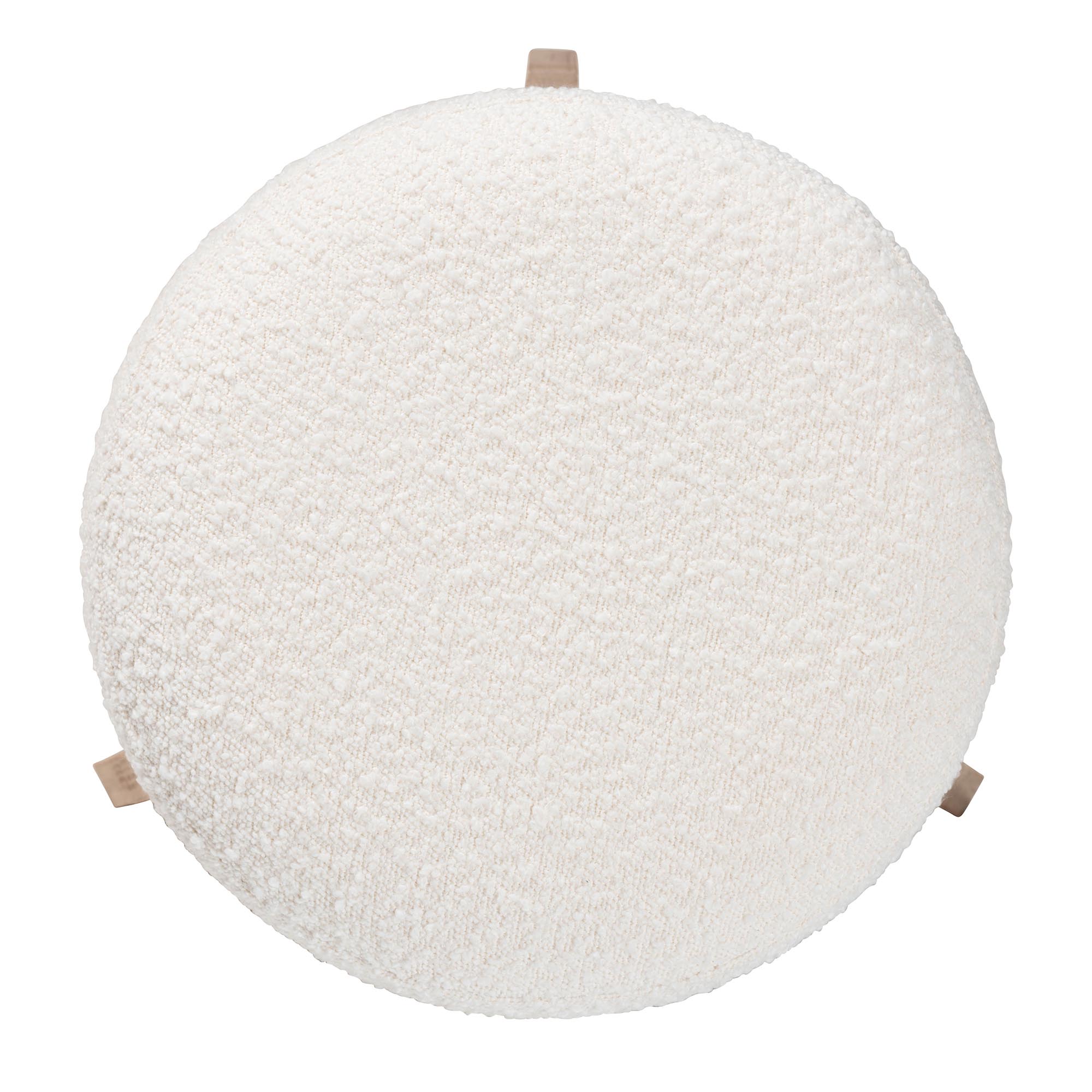 Baxton Studio Elkie Japandi Cream Boucle Fabric and Walnut Brown Finished Wood Ottoman Footstool