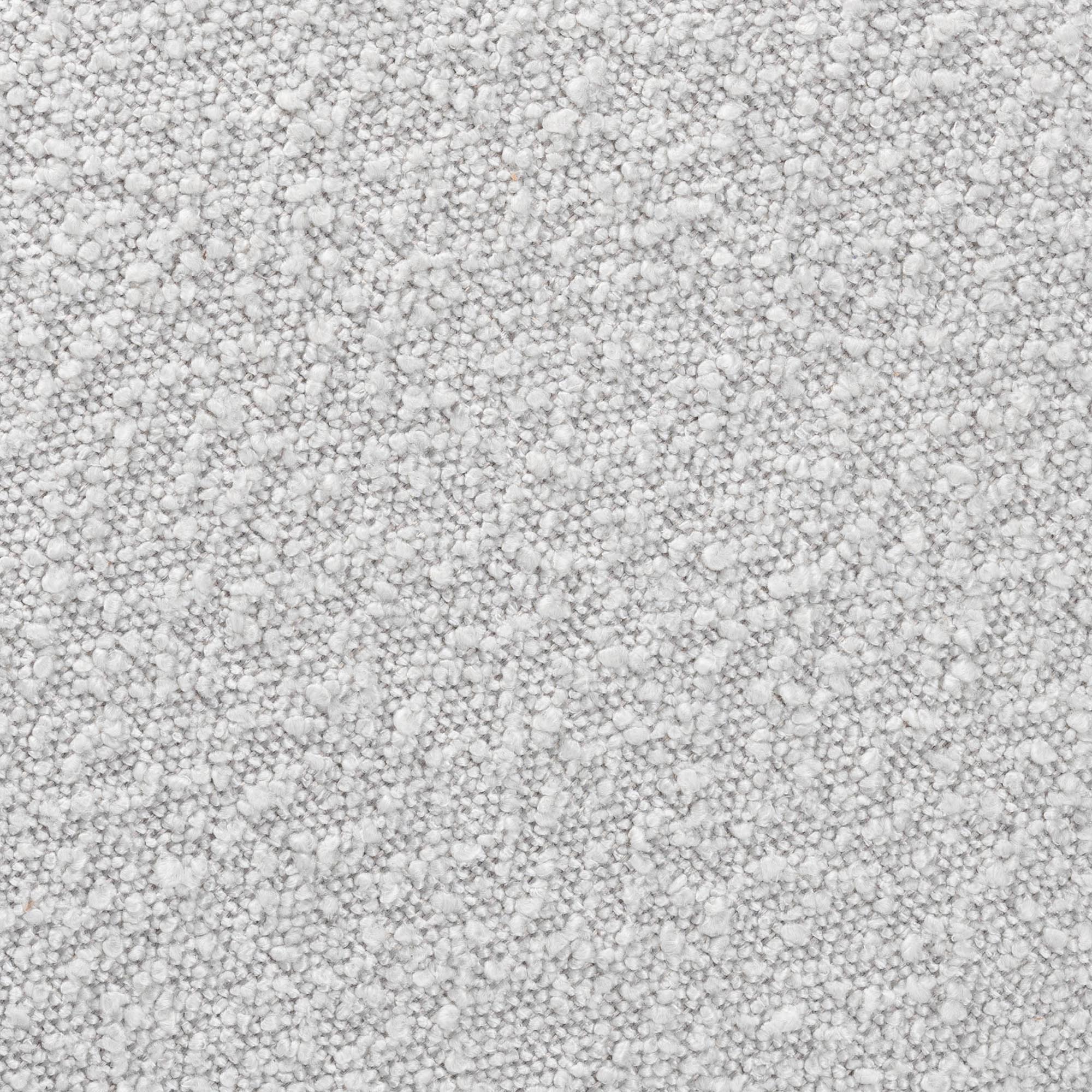 Baxton Studio Fisk Japandi Light Grey Boucle Fabric and Walnut Brown Finished Wood Ottoman Footstool