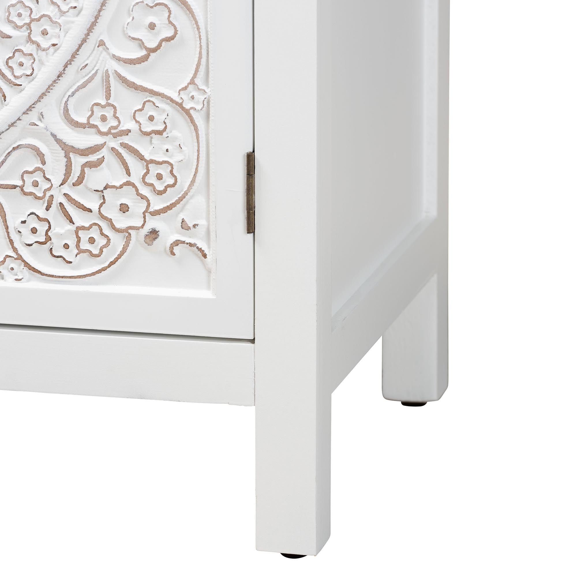 Baxton Studio Yelena Classic and Traditional White Finished Wood 2-Door Storage Cabinet