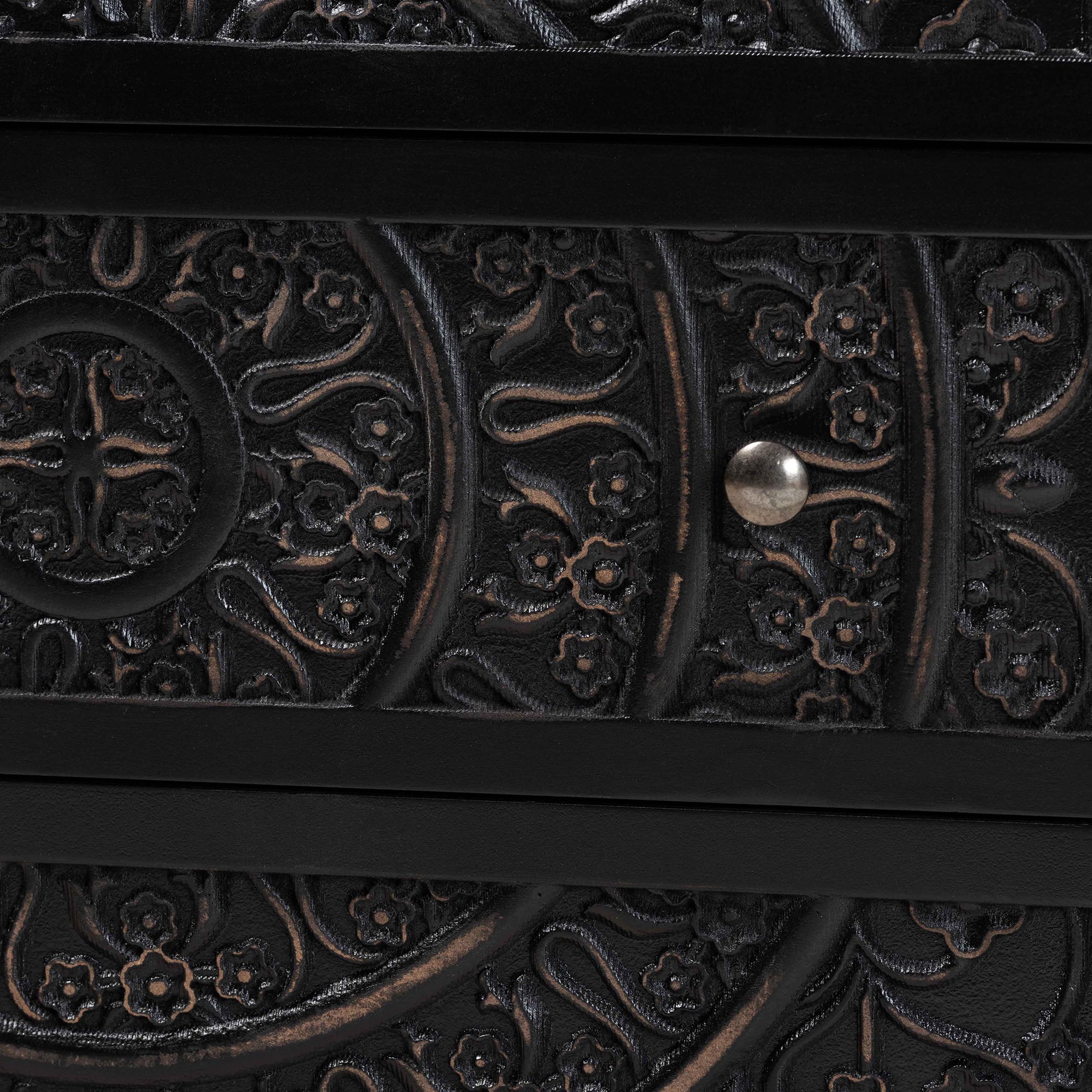 Baxton Studio Yelena Classic and Traditional Black Finished Wood 3-Drawer Storage Cabinet