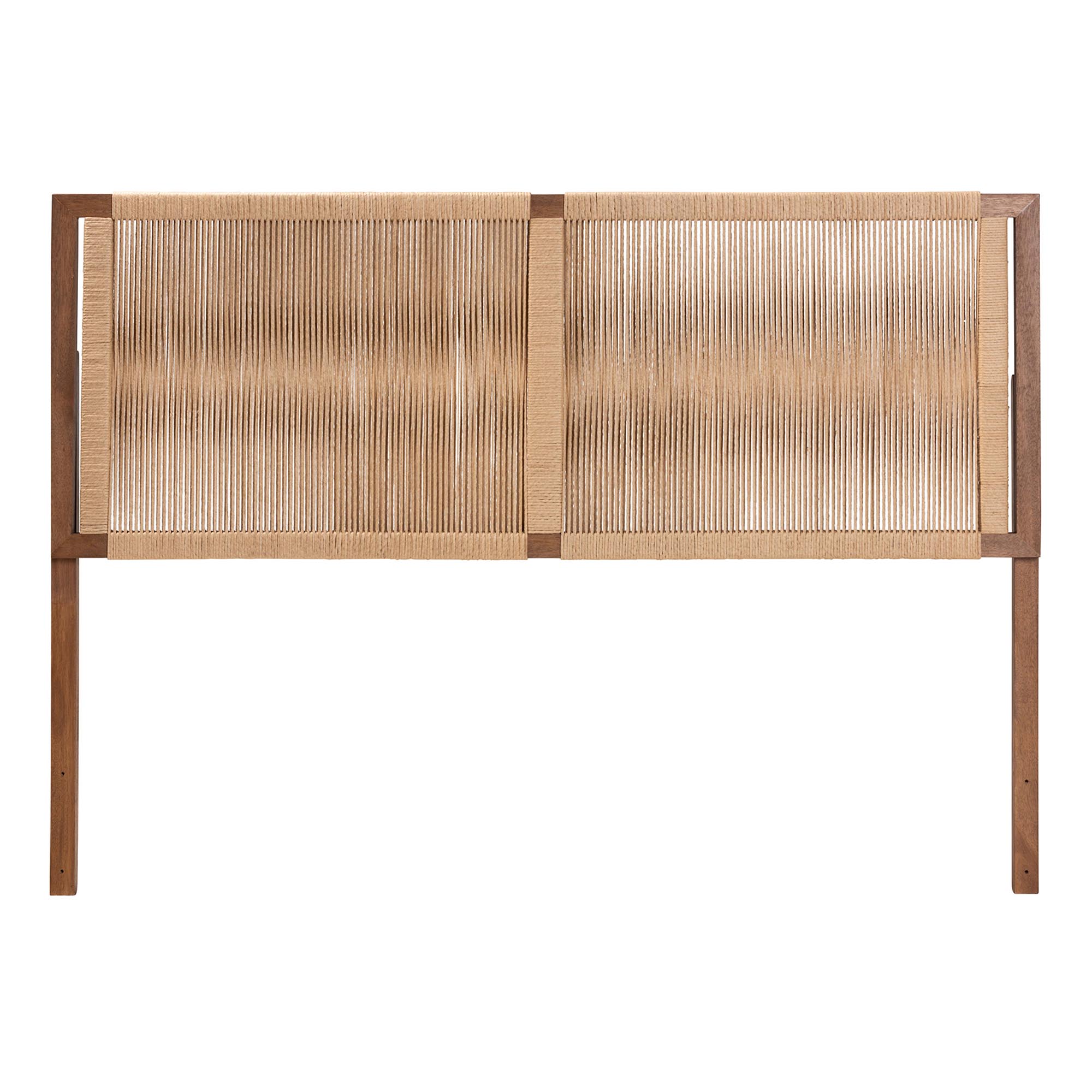 bali & pari Holitz Modern Bohemian Walnut Brown Finished Bayur Wood Queen Size Headboard