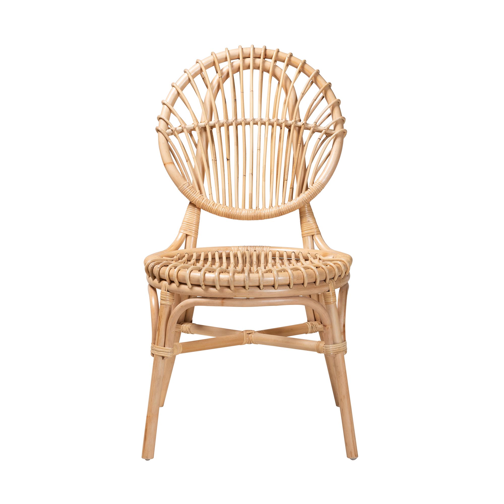 bali & pari Iris Modern Bohemian Natural Brown Rattan Dining Chair
