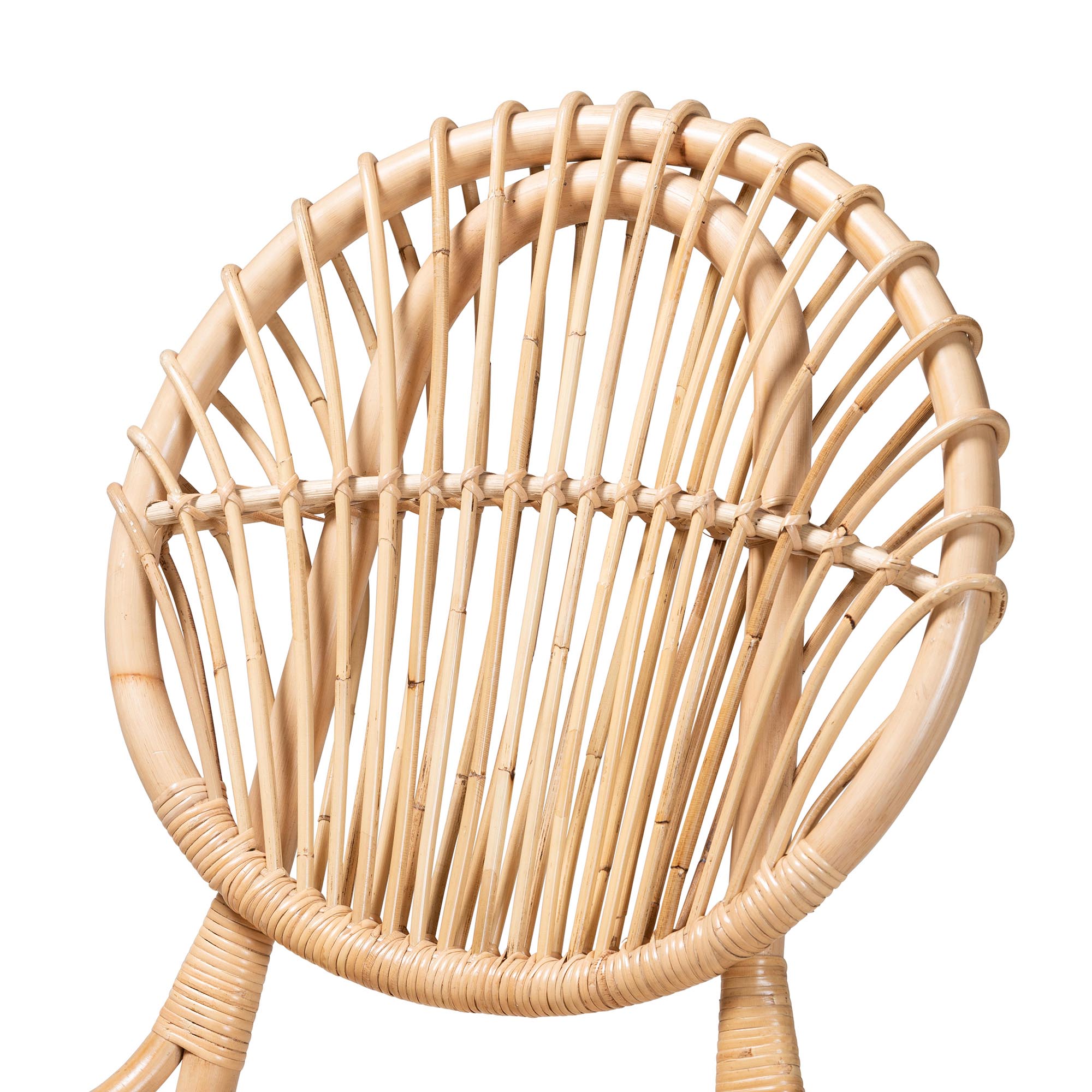 bali & pari Iris Modern Bohemian Natural Brown Rattan Dining Chair