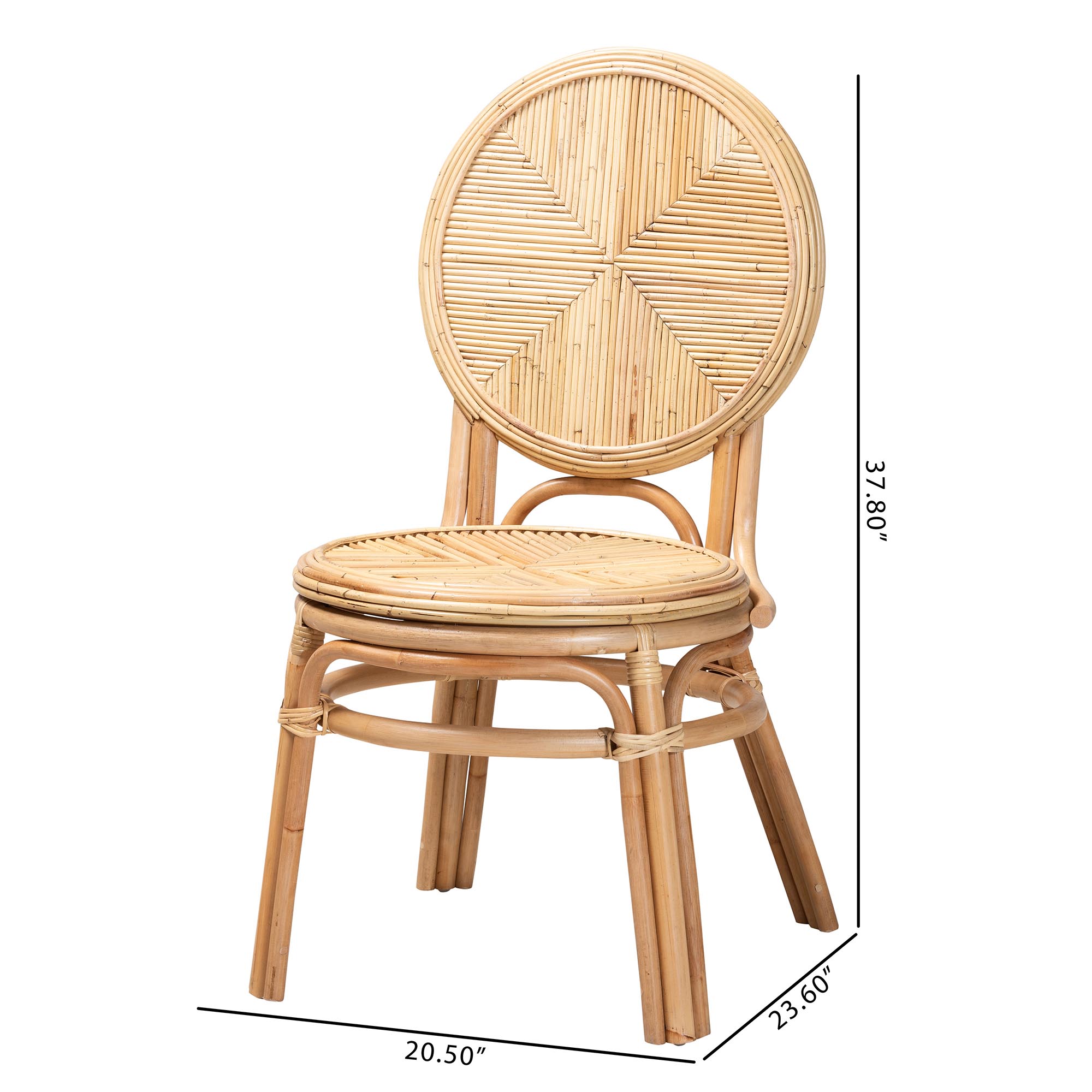 Baxton Studio Carita Modern Bohemian Natural Brown Rattan Dining Chair