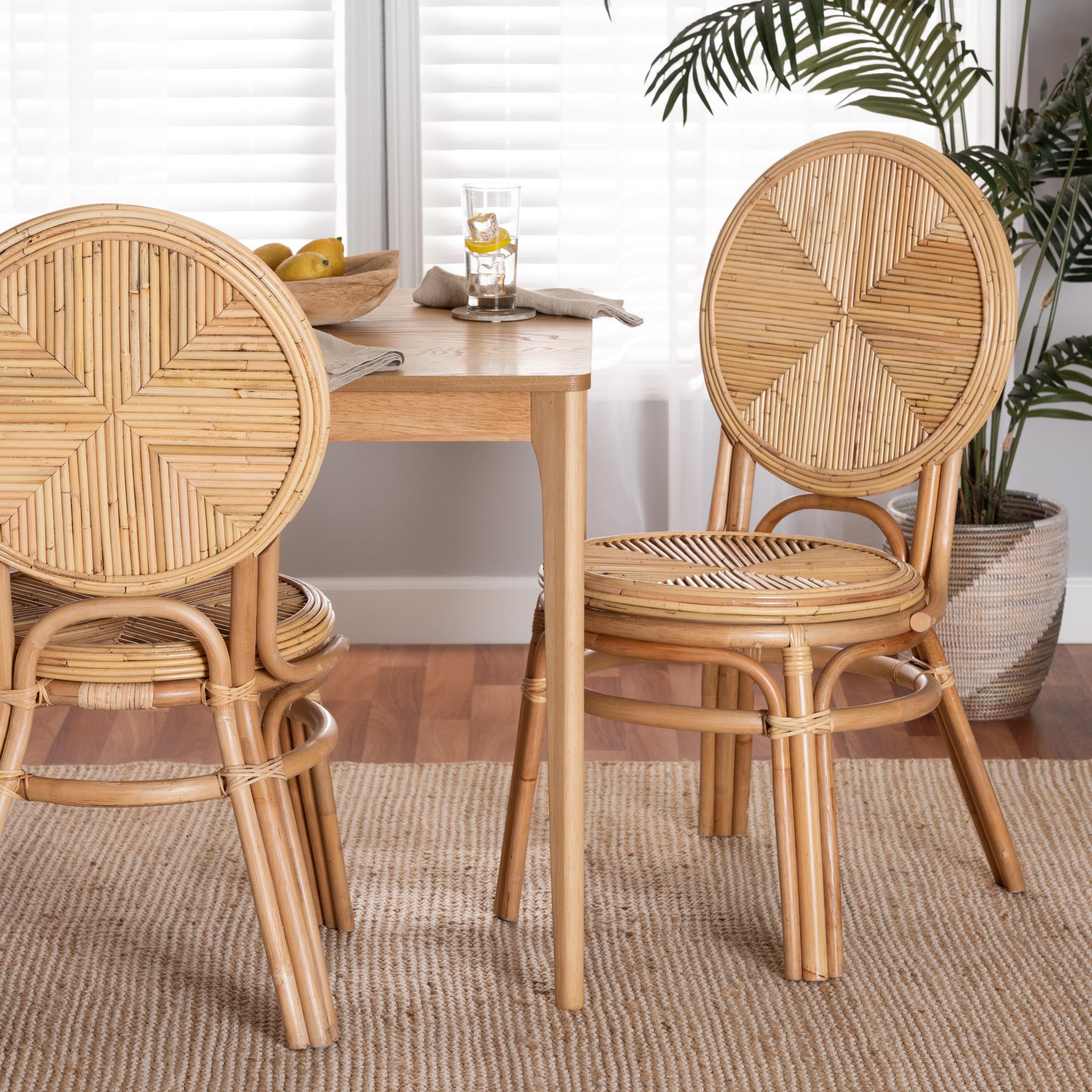 Baxton Studio Carita Modern Bohemian Natural Brown Rattan Dining Chair
