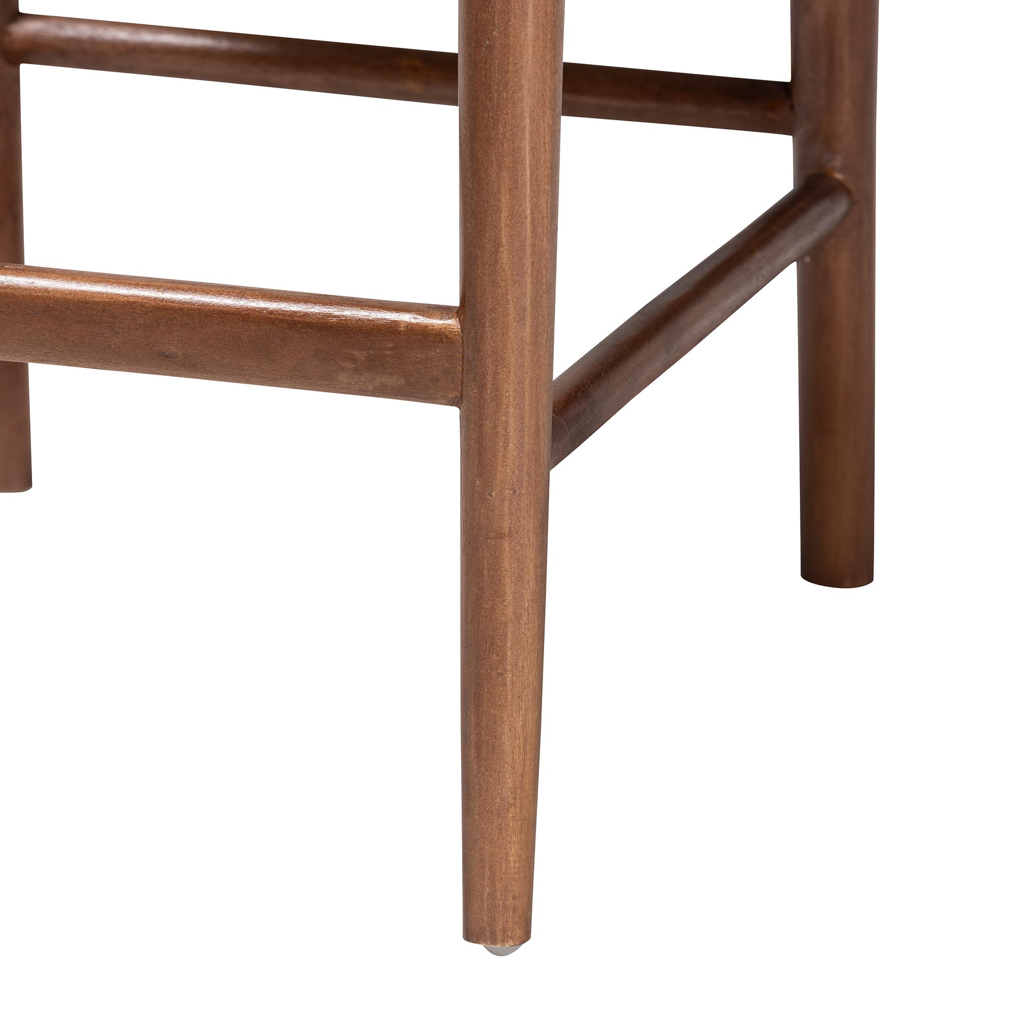 bali & pari Maryland Modern Bohemian Natural Rattan and Acacia Wood Counter Stool