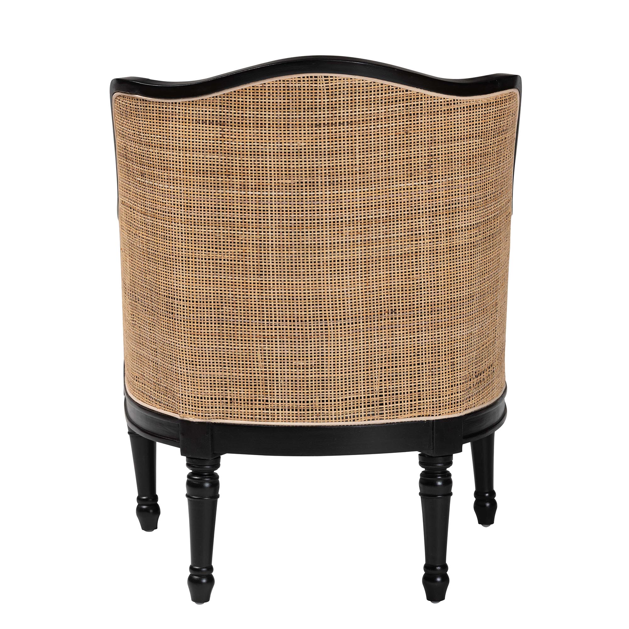 bali & pari Elizette Traditional French Beige Fabric and Black Finished Wood Accent Chair