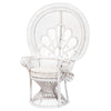 bali & pari Ediva Modern Bohemian White Natural Rattan Peacock Accent Chair