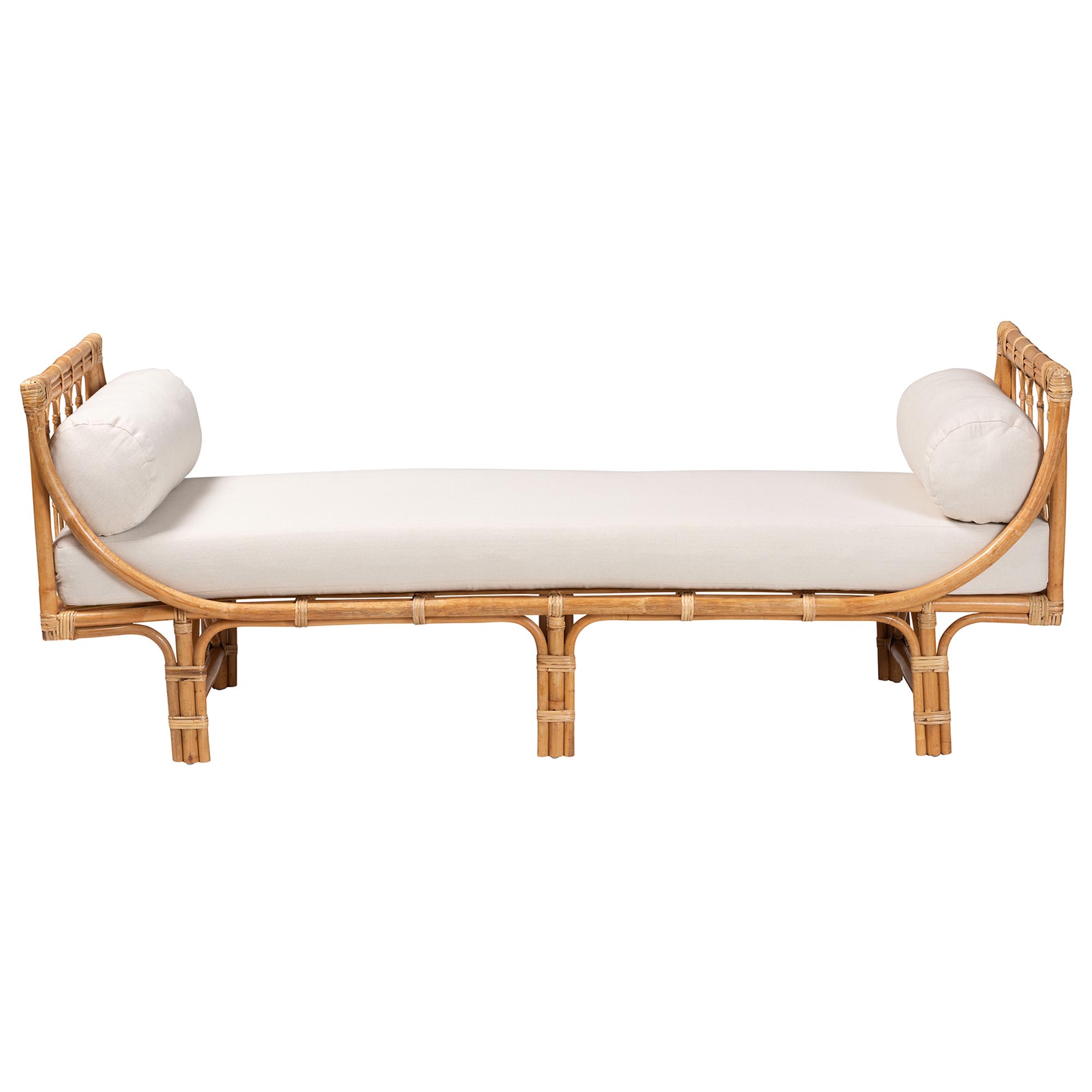 bali & pari Macias Modern Bohemian Natural Brown Rattan Daybed