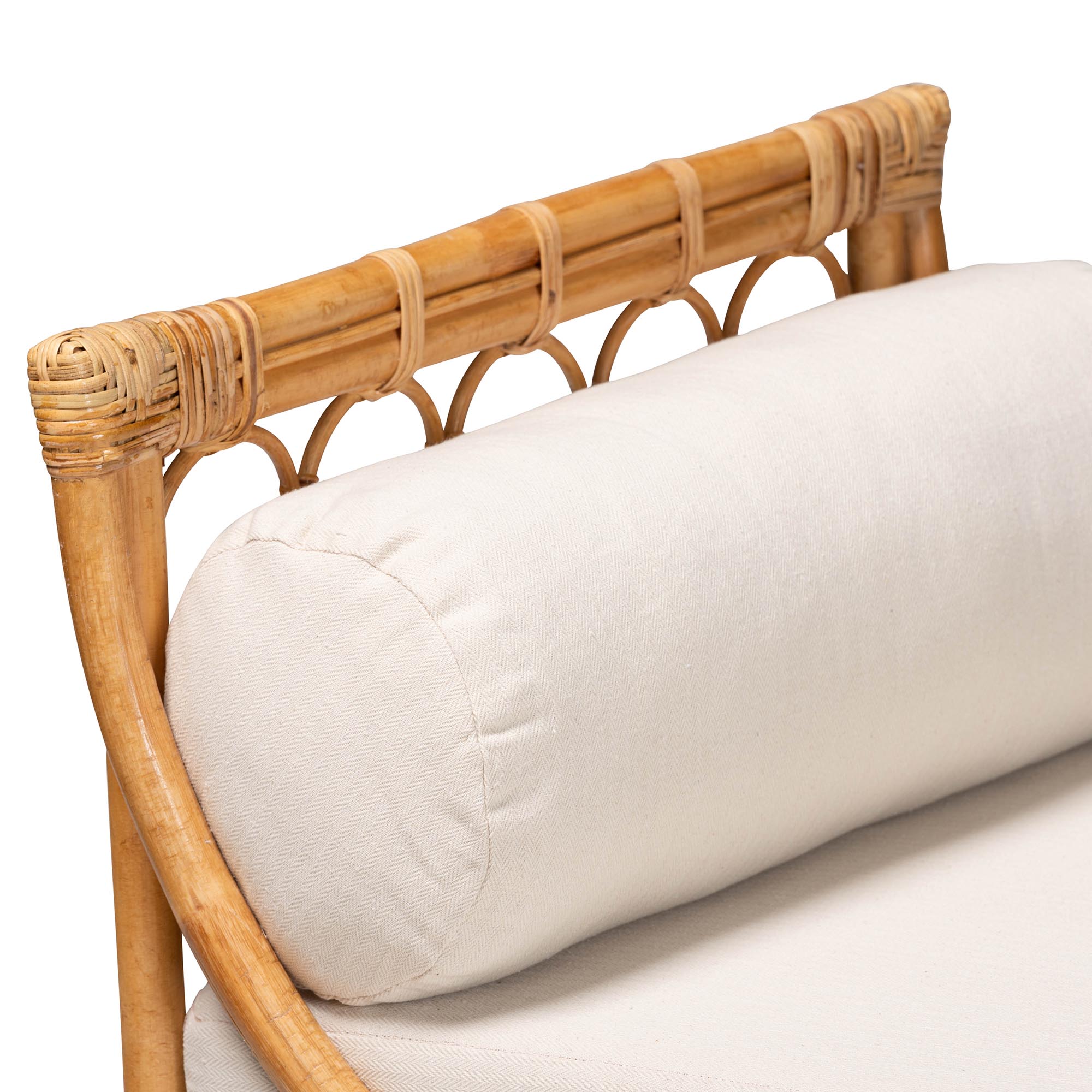 bali & pari Macias Modern Bohemian Natural Brown Rattan Daybed