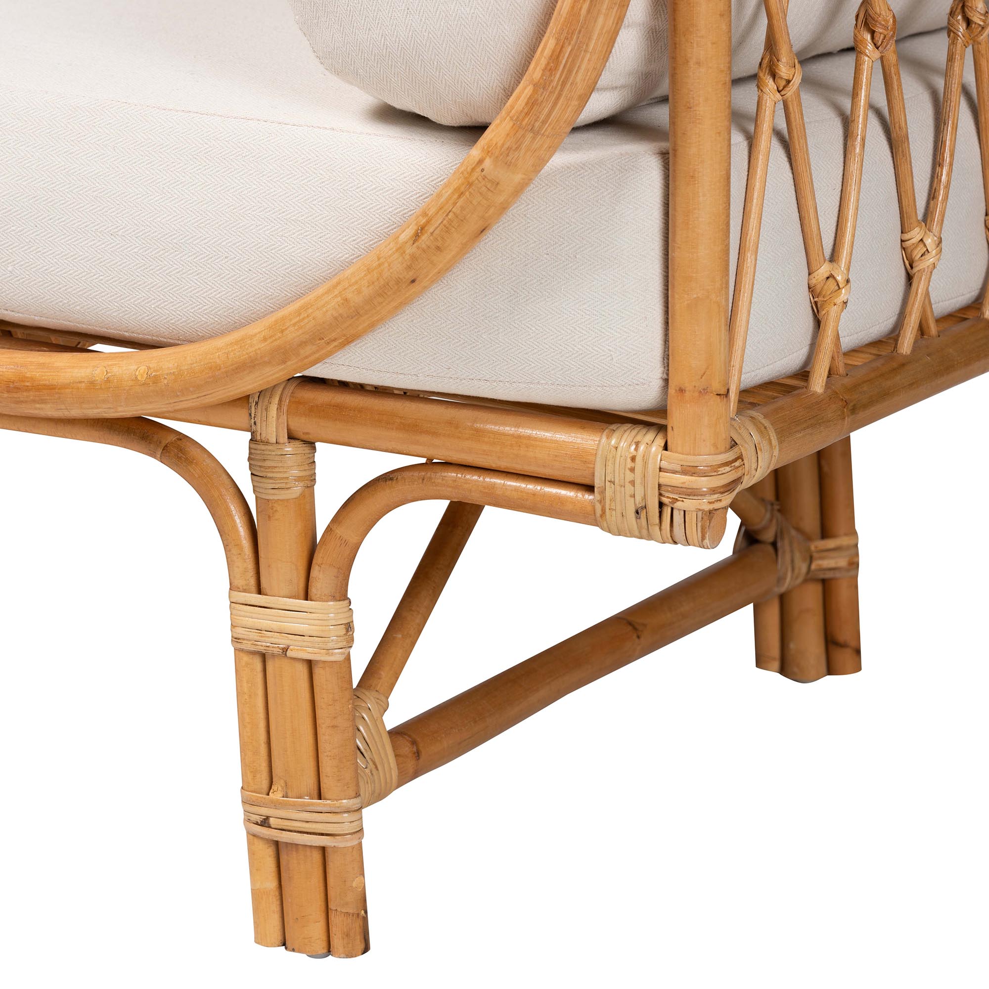 bali & pari Macias Modern Bohemian Natural Brown Rattan Daybed