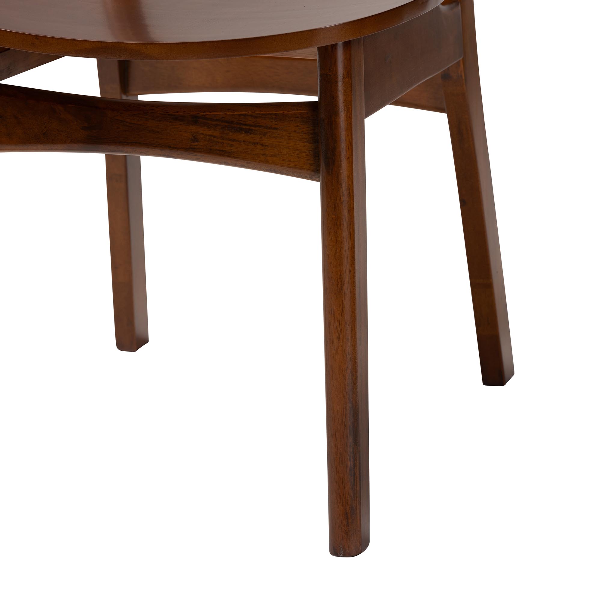 Baxton Studio Jeriah Mid-Century Modern Walnut Brown Finished Wood and Woven Rattan 7-Piece Dining Set
