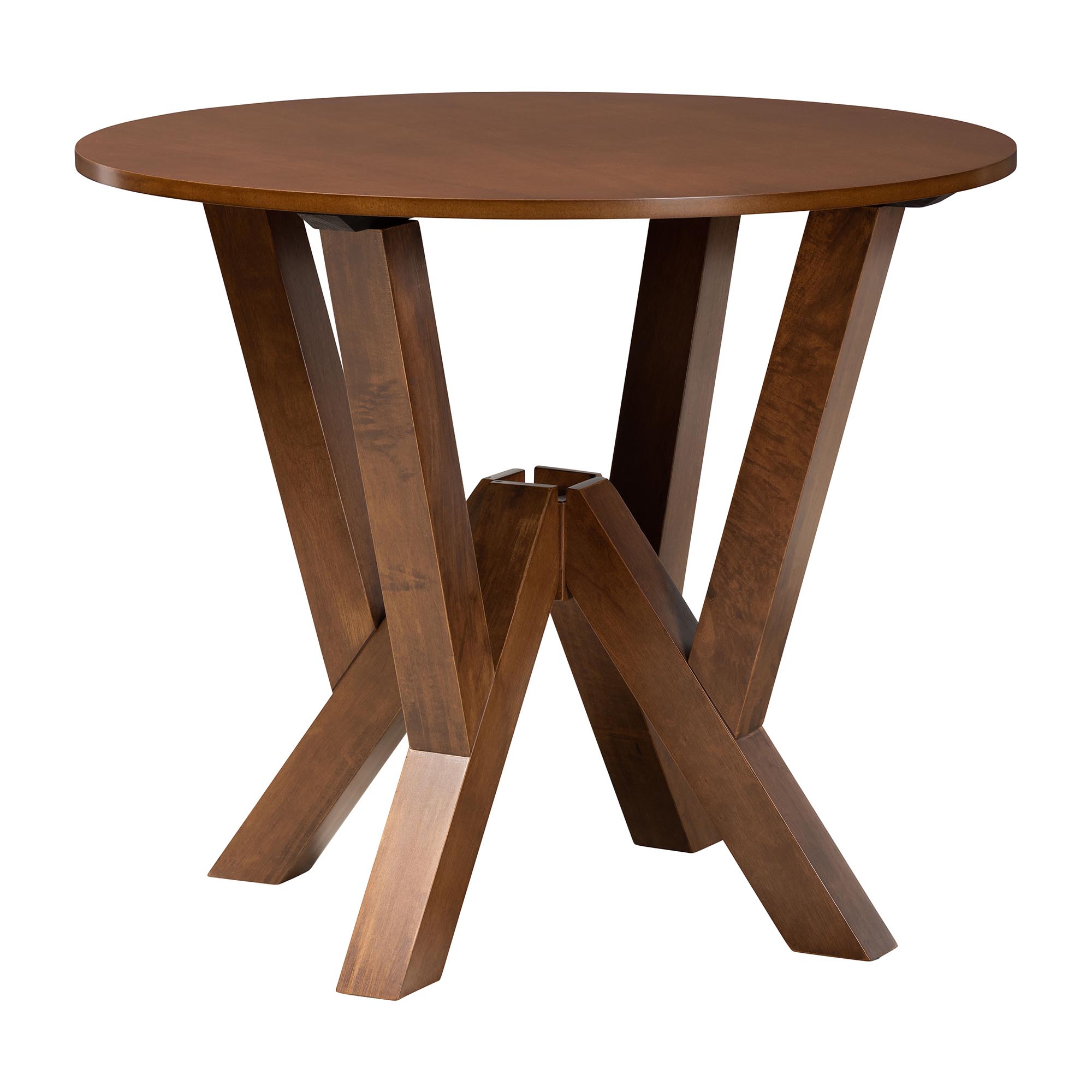 Baxton Studio Crystal 5-Piece Dining Set - Mid-Century Modern Round Table and Chair Set for Dining Room, Kitchen, Apartment