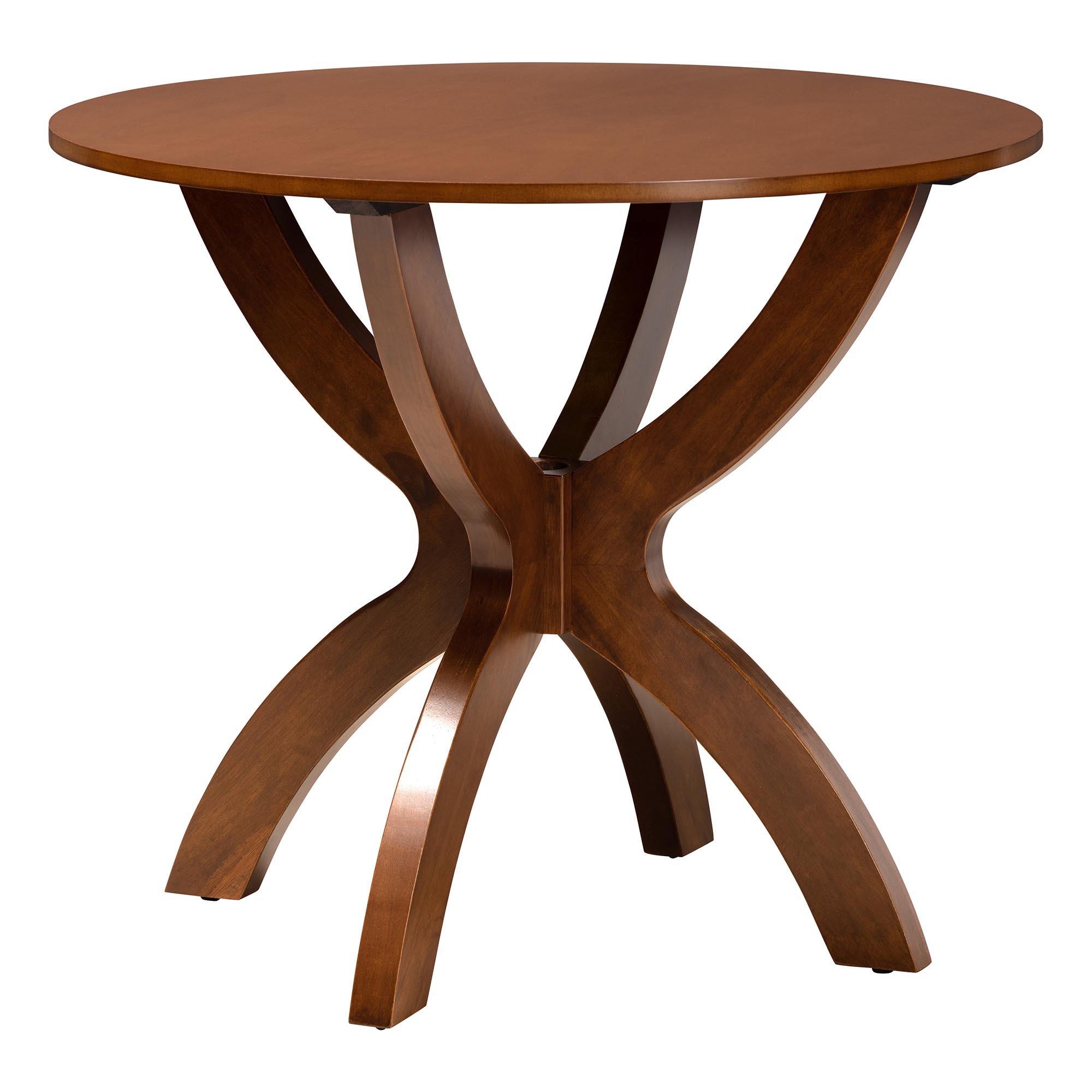 Baxton Studio Kenna 5-Piece Dining Set - Mid-Century Modern Round Table and Chair Set for Dining Room, Kitchen, Apartment