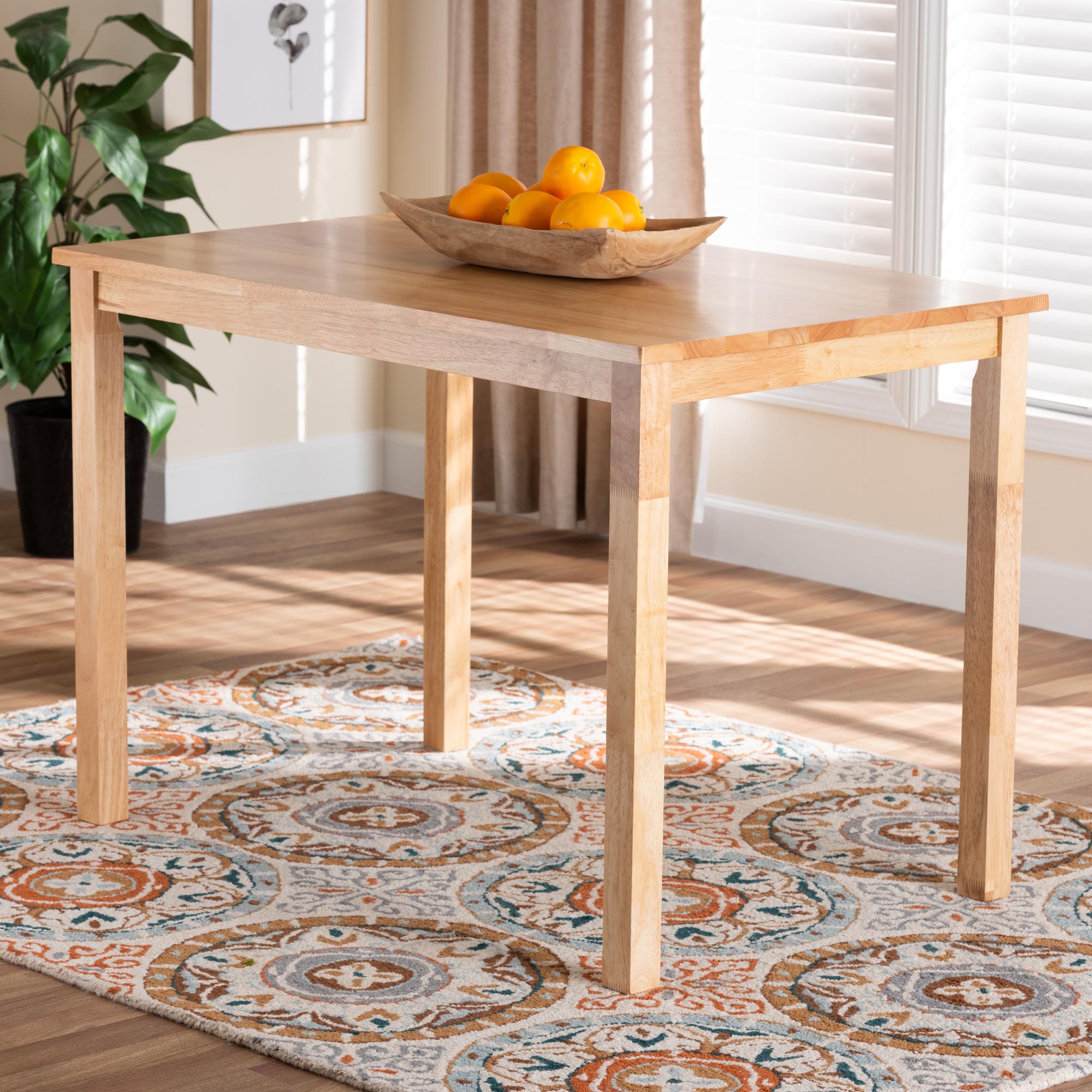 Baxton Studio Eveline Modern Natural Brown Finished Wood 43-Inch Dining Table