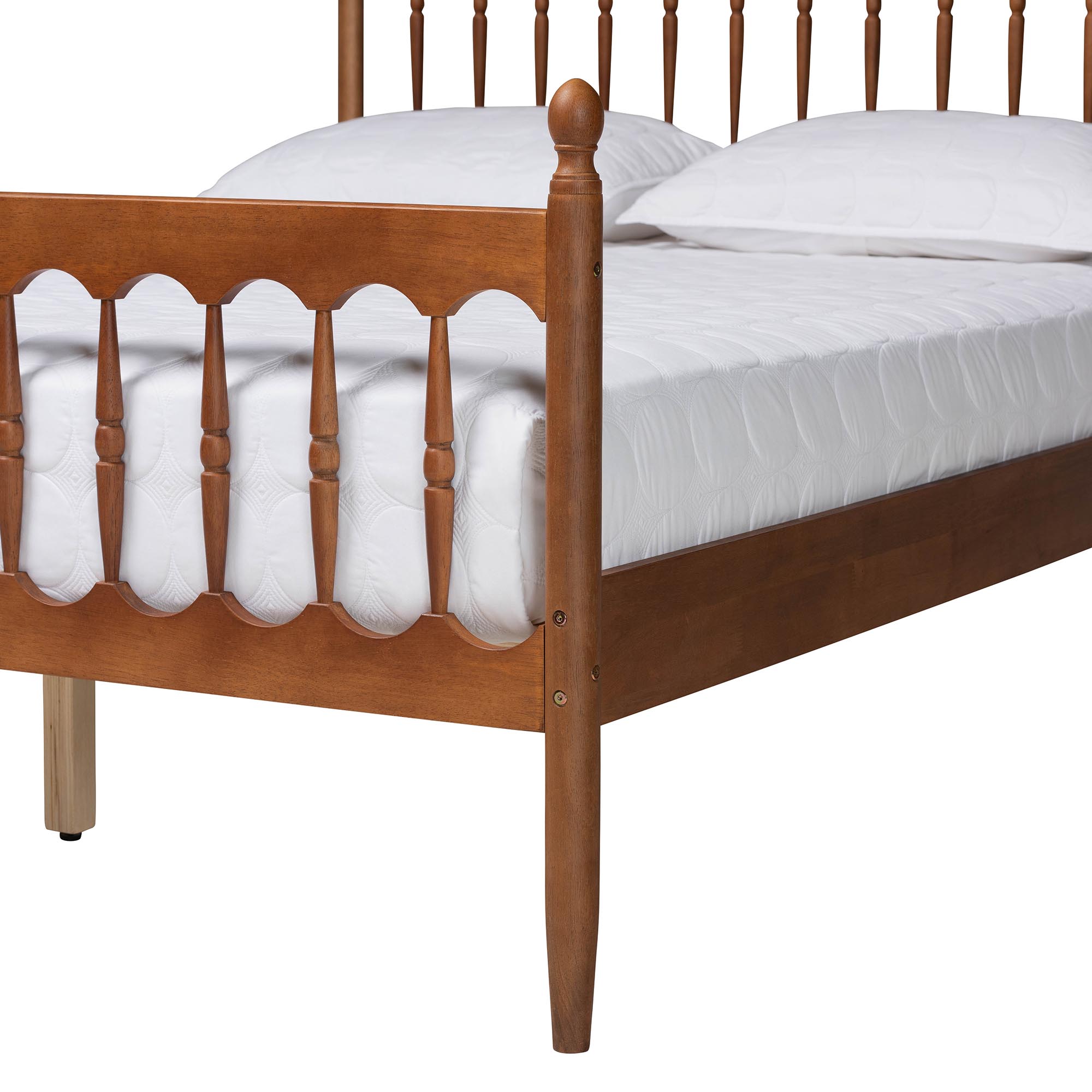 Baxton Studio Deance Retro-Modern Walnut Brown Finished Wood Queen Size Platform Bed