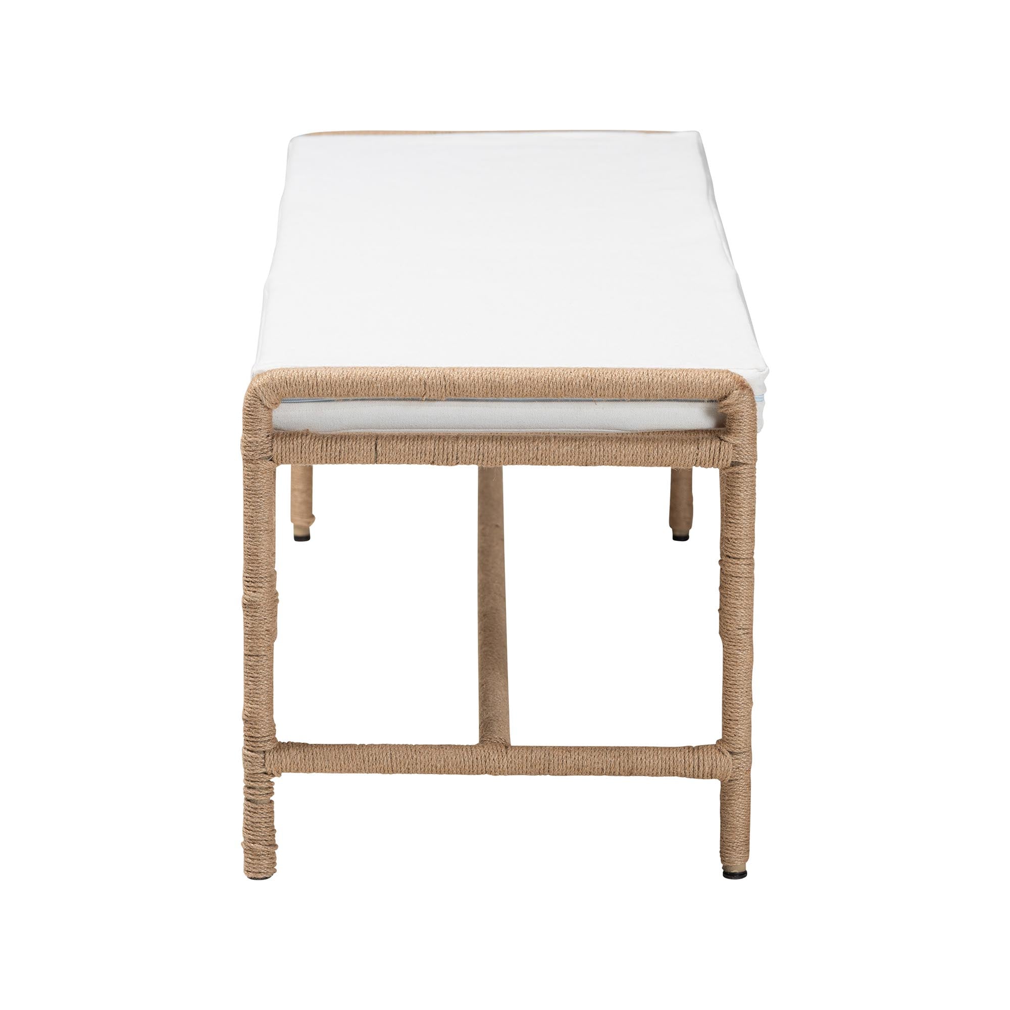 bali & pari Nasim Modern Bohemian Natural Jute and Metal Accent Bench