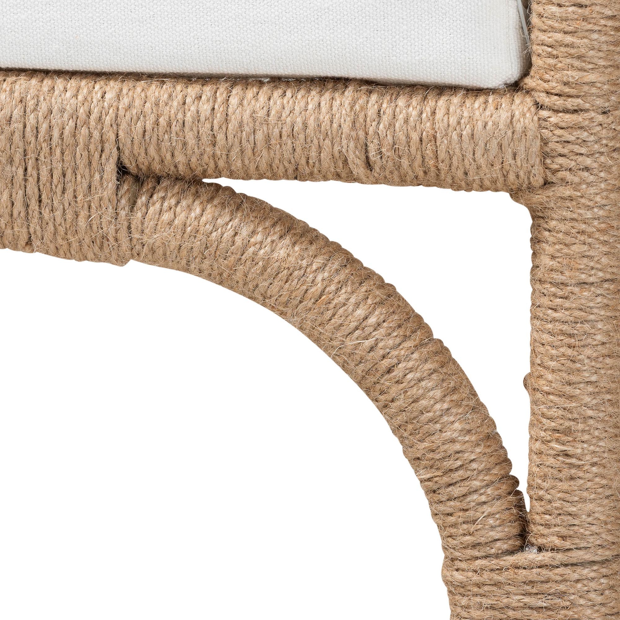 bali & pari Nasim Modern Bohemian Natural Jute and Metal Accent Bench
