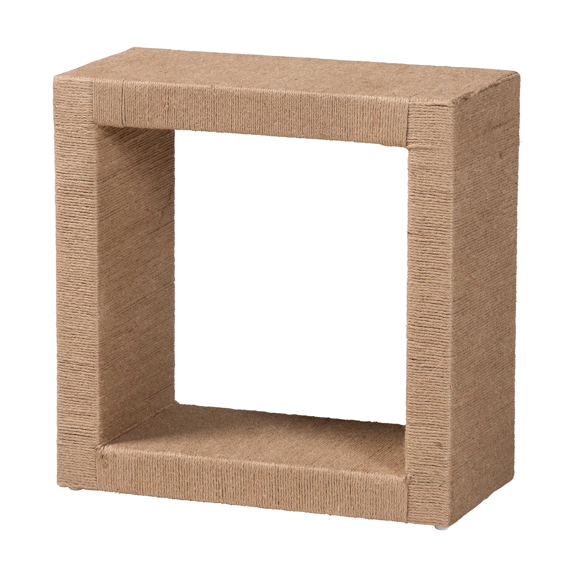 bali & pari Adonica Modern Bohemian Natural Brown Jute and Wood End Table