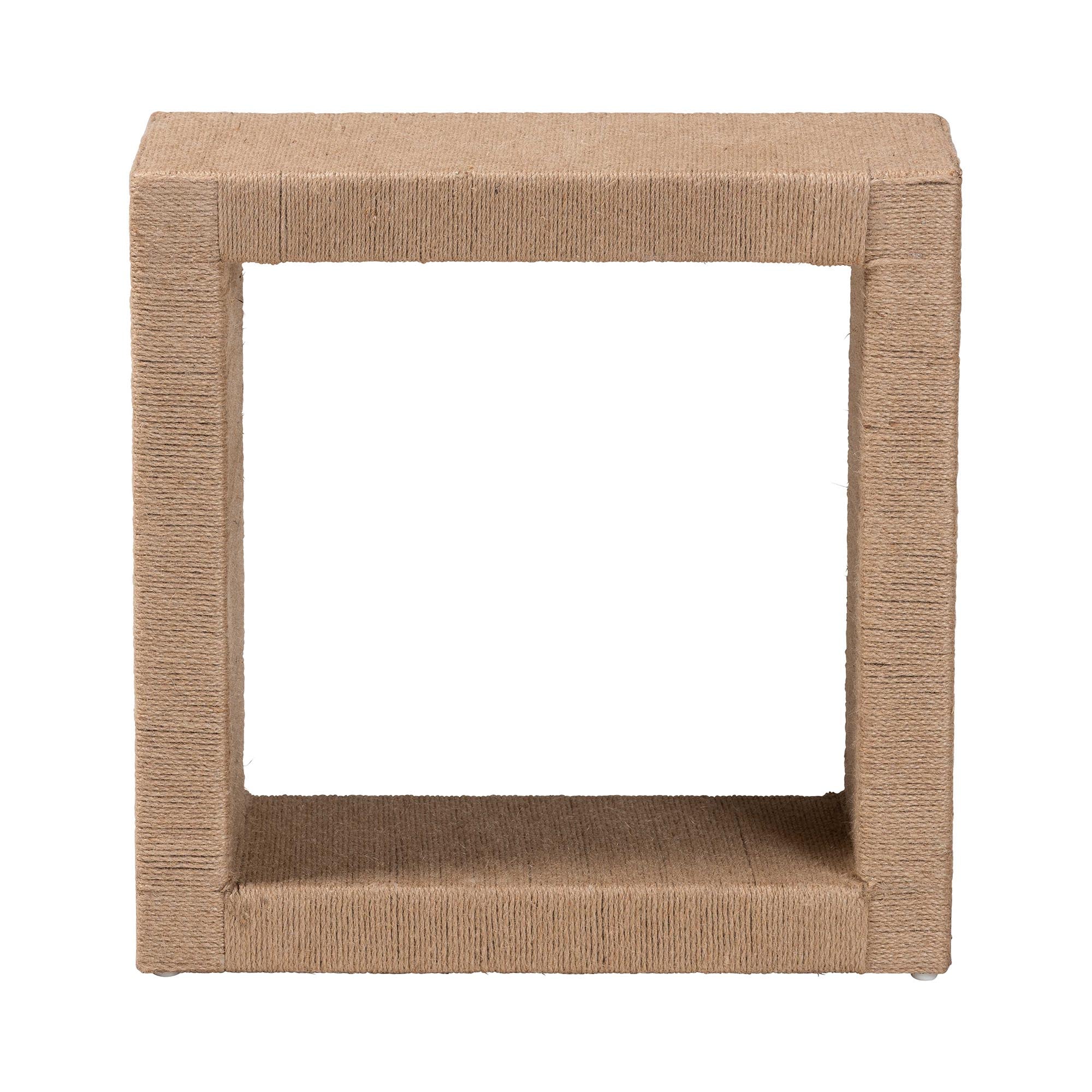 bali & pari Adonica Modern Bohemian Natural Brown Jute and Wood End Table