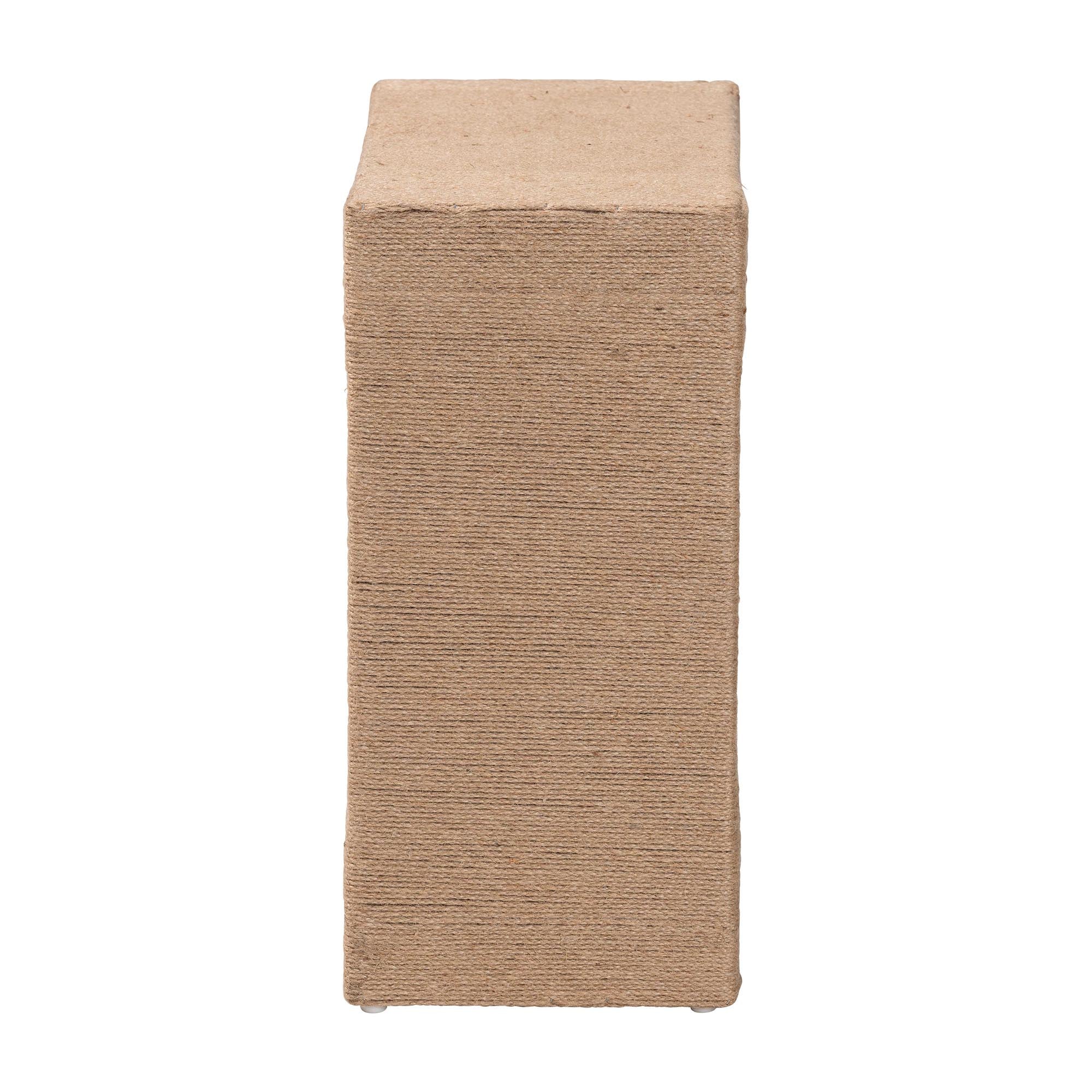 bali & pari Adonica Modern Bohemian Natural Brown Jute and Wood End Table