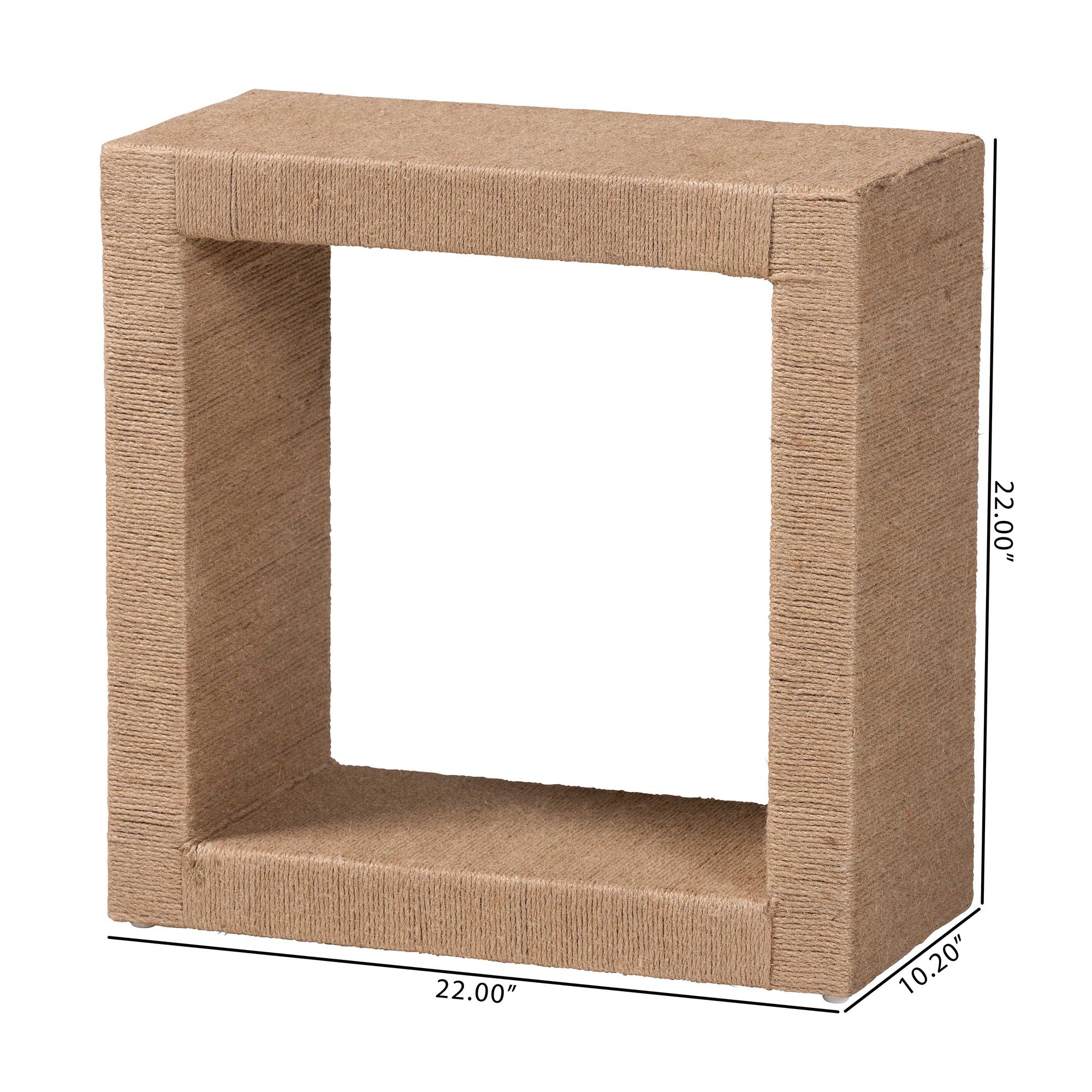 bali & pari Adonica Modern Bohemian Natural Brown Jute and Wood End Table