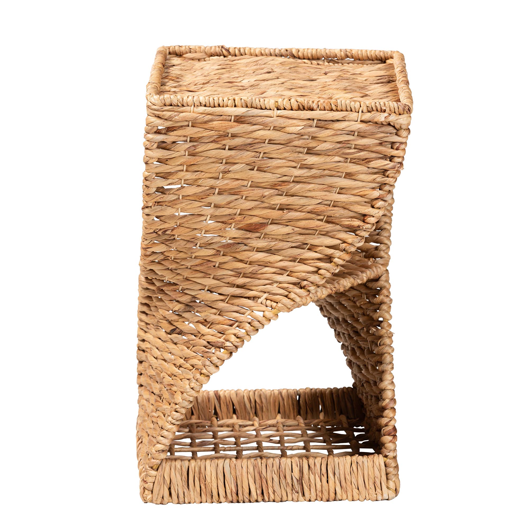 bali & pari Pelleas Modern Bohemian Natural Brown Seagrass and Wood End Table