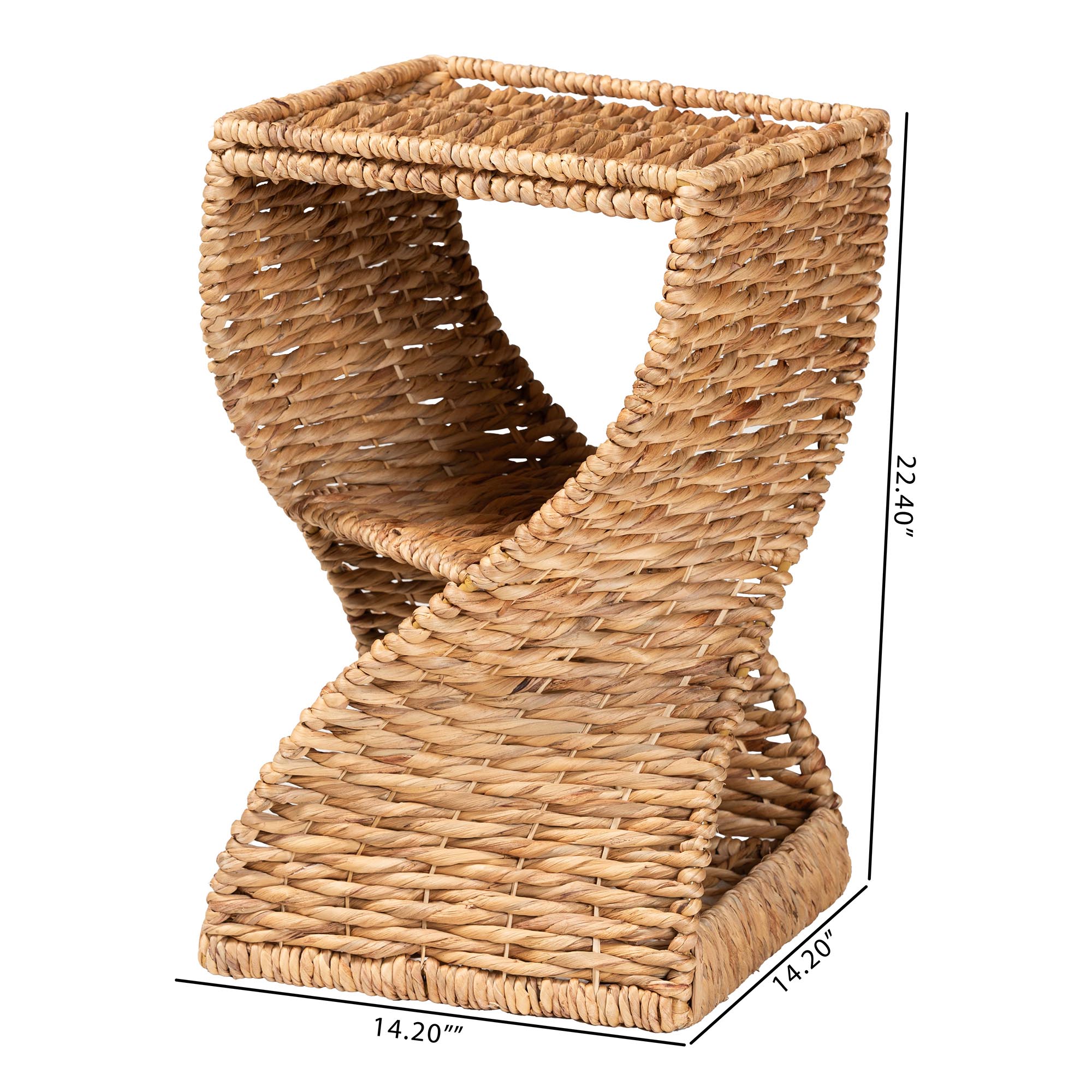 bali & pari Pelleas Modern Bohemian Natural Brown Seagrass and Wood End Table